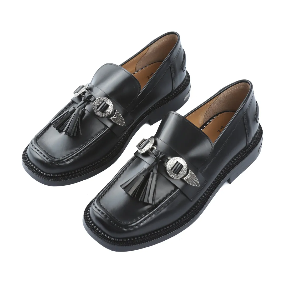 AJ1262 METAL PUMPS BLACK LEATHER