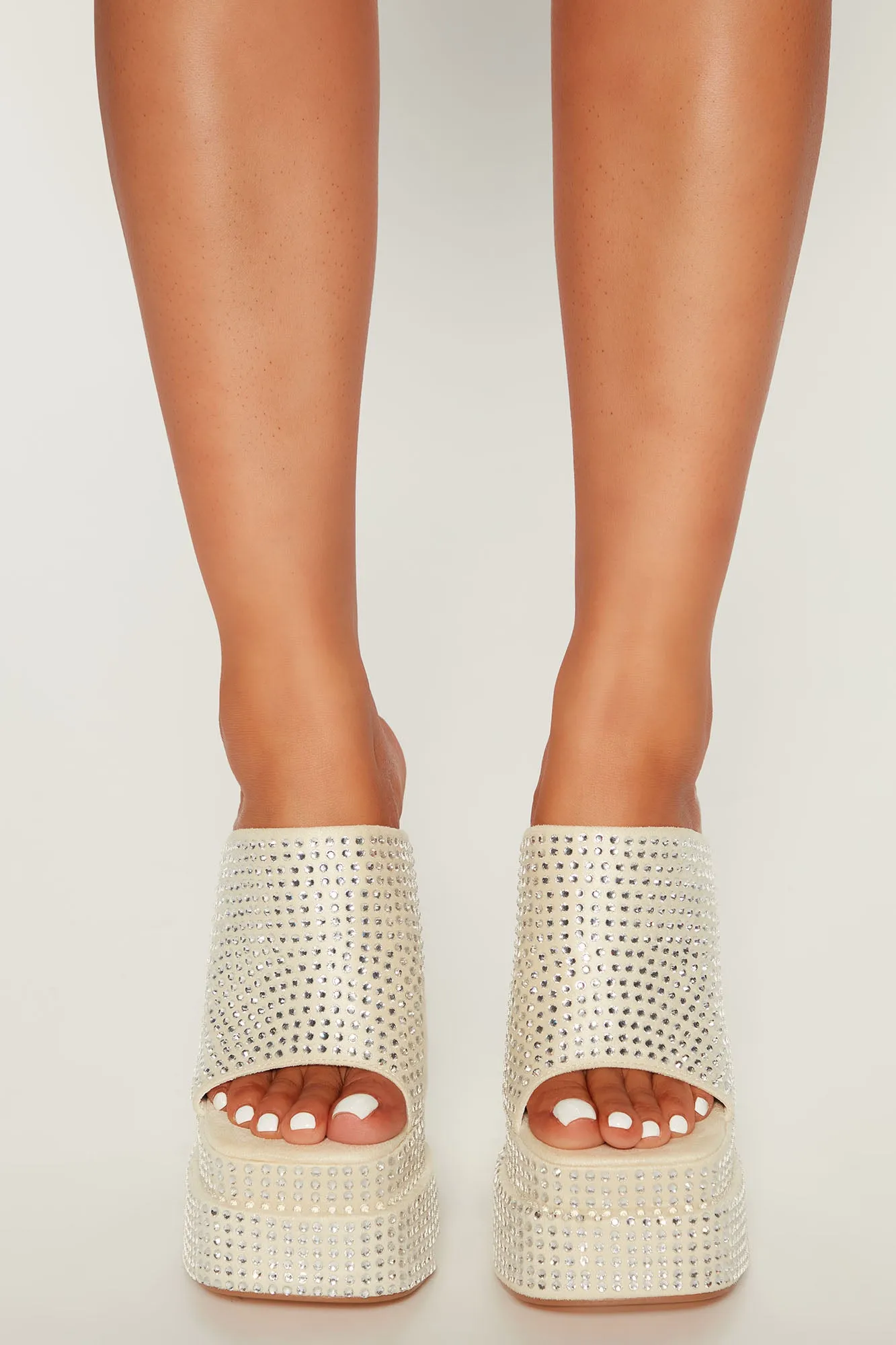All For Tonight Platform Mules - Cream