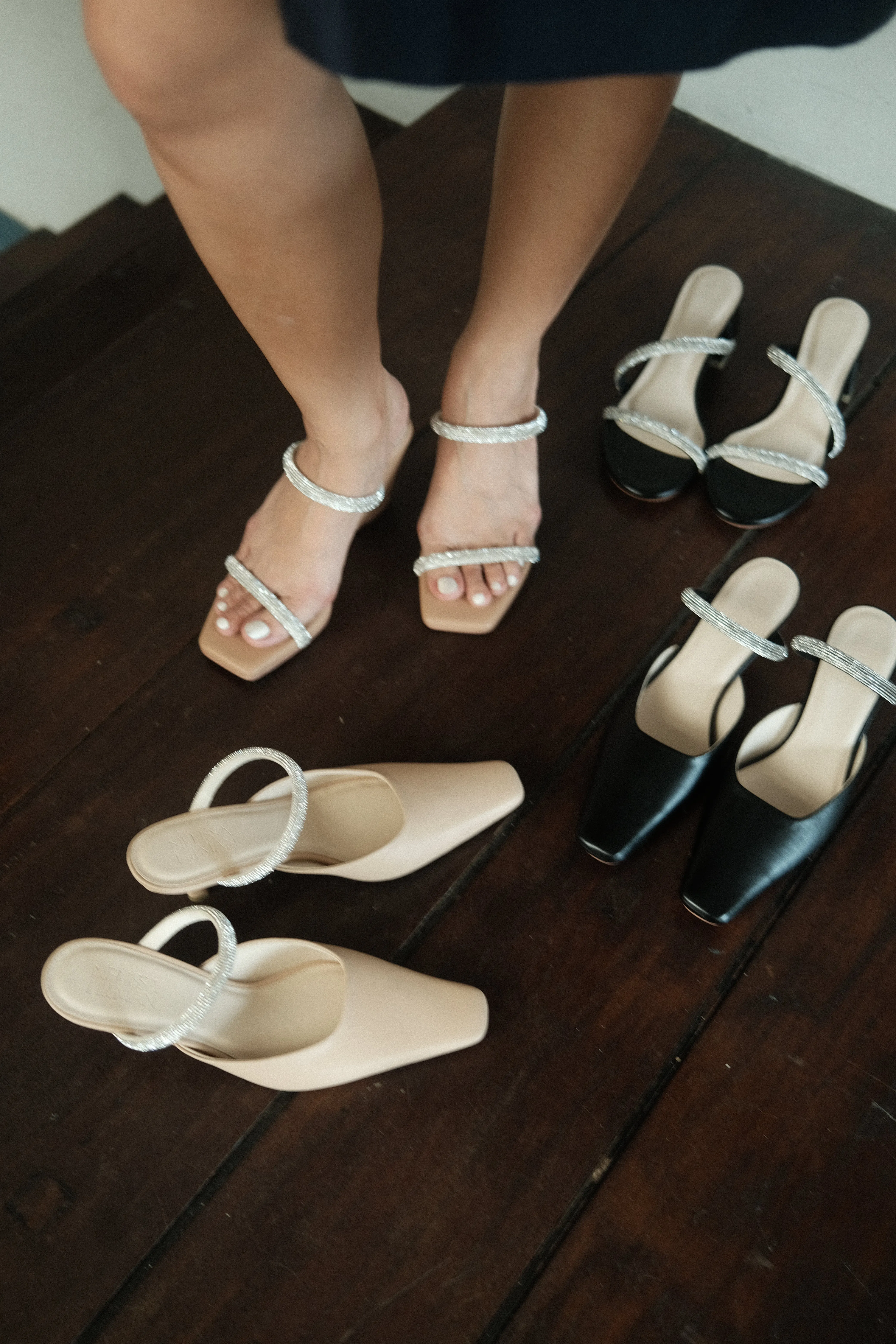 Amore Embellished Strappy Mules (Light Brown)