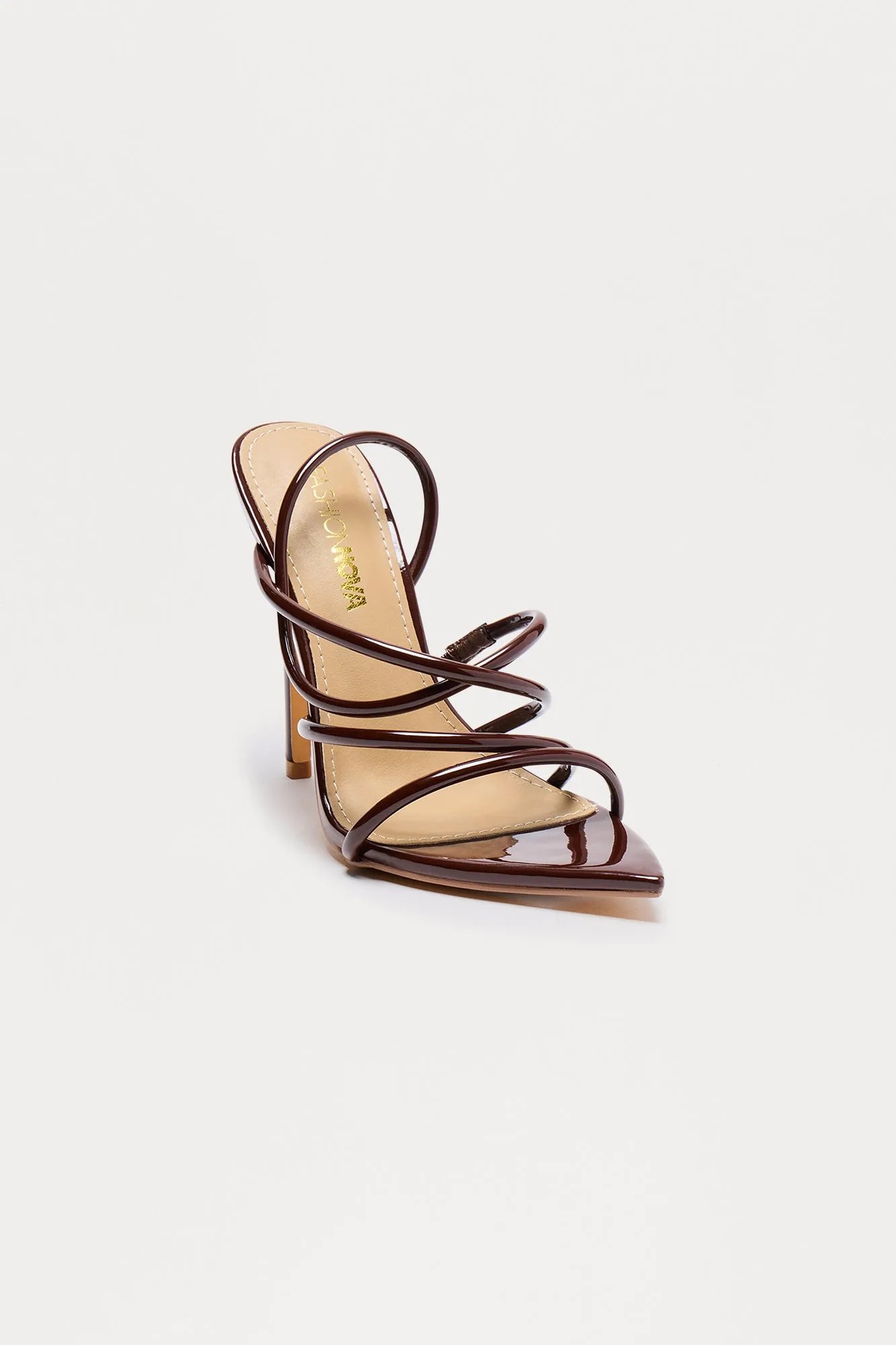 Ayala Patent Slingback Heels - Chocolate