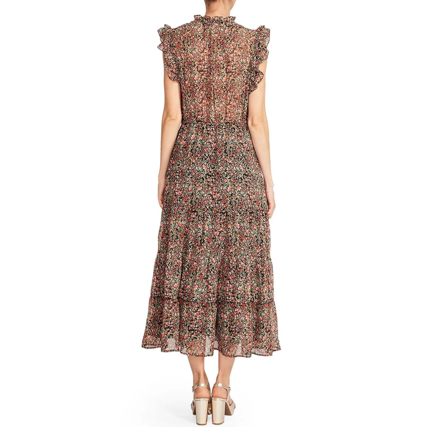 BB Dakota by Steve Madden Womens Ditsy Floral Sleeveless Printed Chiffon Dress