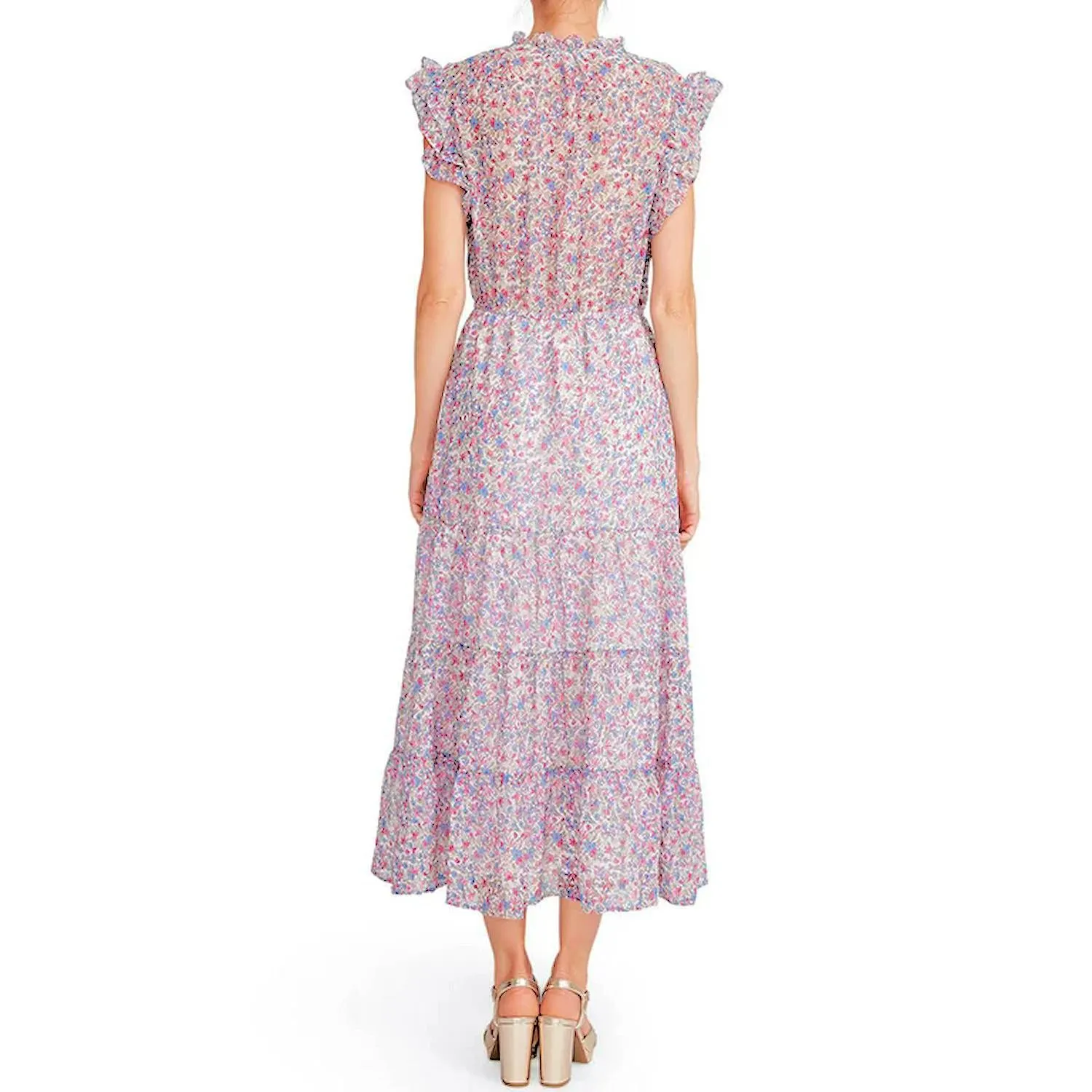 BB Dakota by Steve Madden Womens Ditsy Floral Sleeveless Printed Chiffon Dress