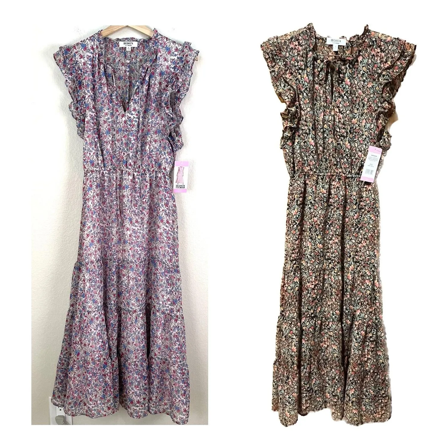 BB Dakota by Steve Madden Womens Ditsy Floral Sleeveless Printed Chiffon Dress