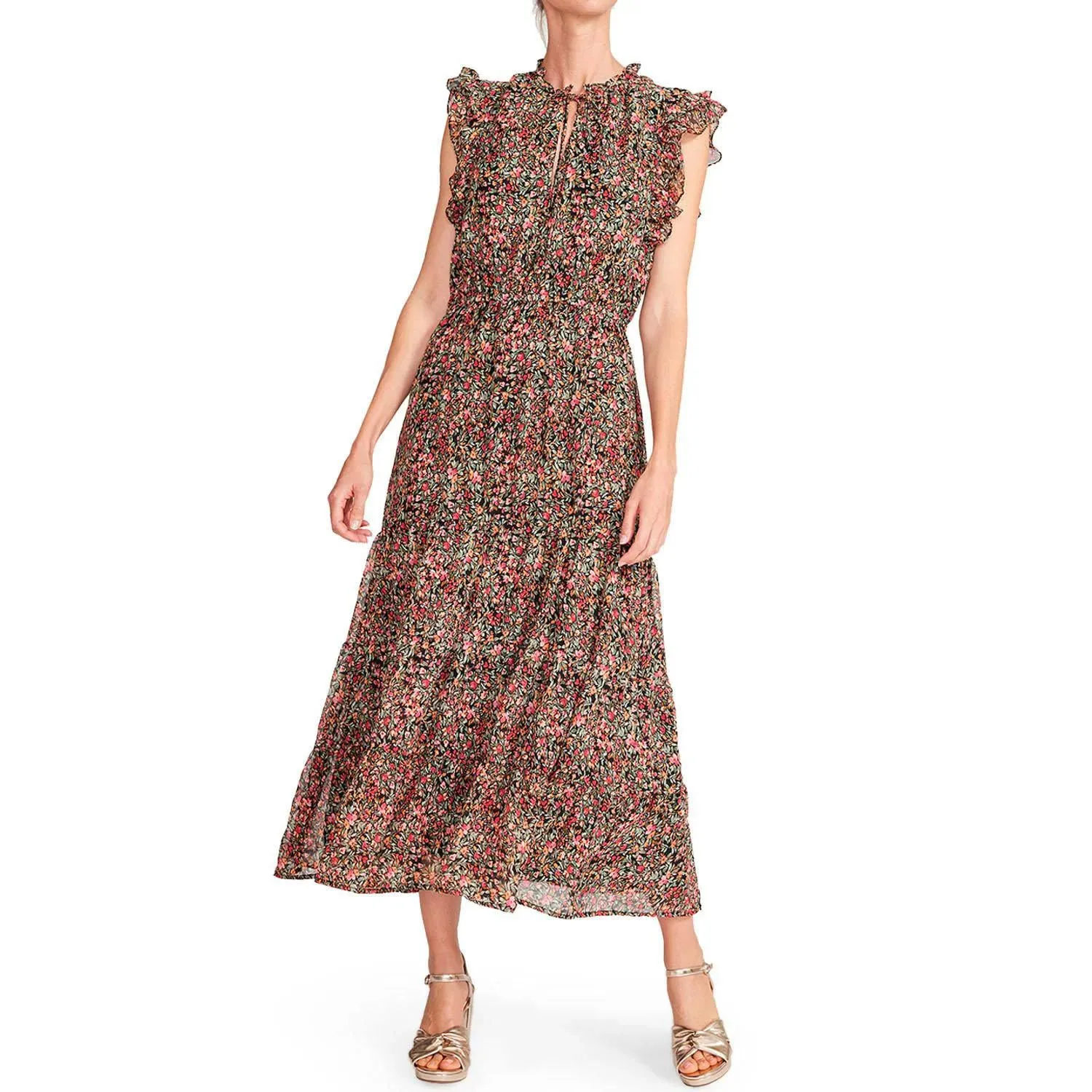 BB Dakota by Steve Madden Womens Ditsy Floral Sleeveless Printed Chiffon Dress