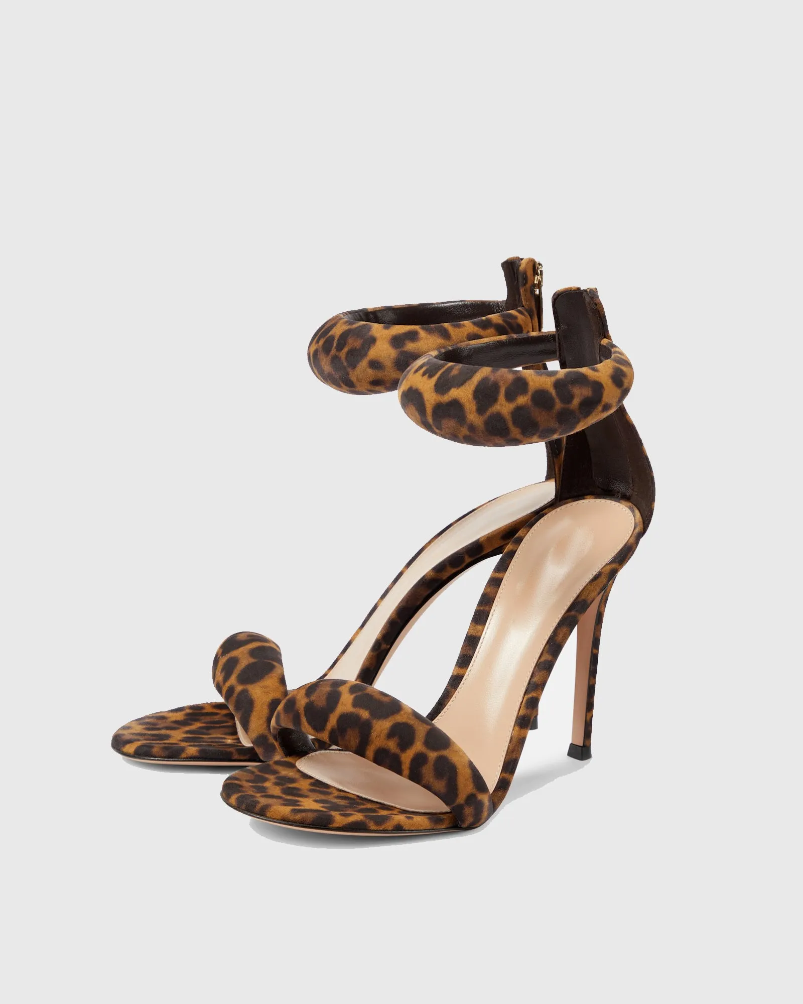 Bianca Leopard Print Leather Sandals