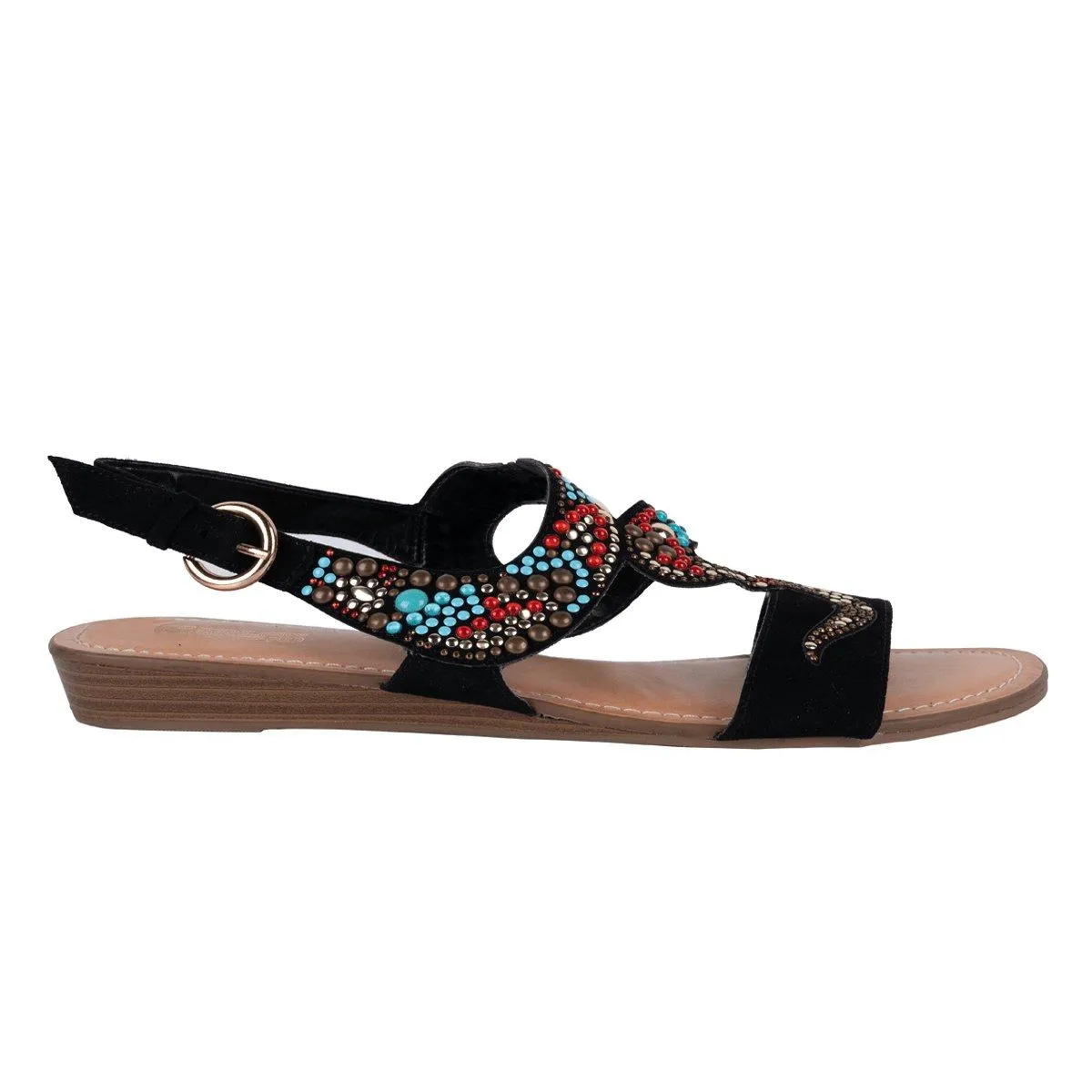 Carlos By Santana Strap Flat Sandals Leather Multicolour Colour For Women