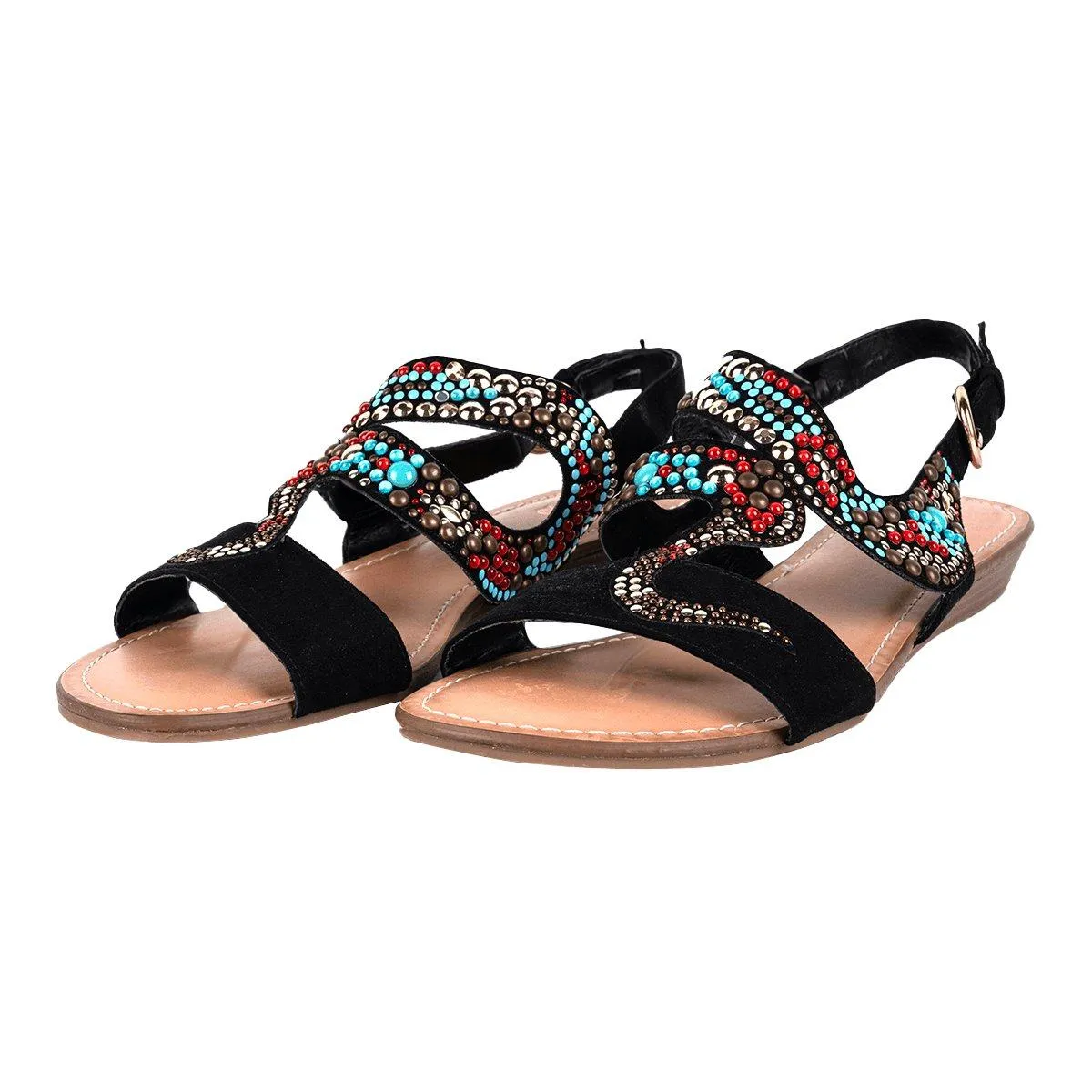 Carlos By Santana Strap Flat Sandals Leather Multicolour Colour For Women