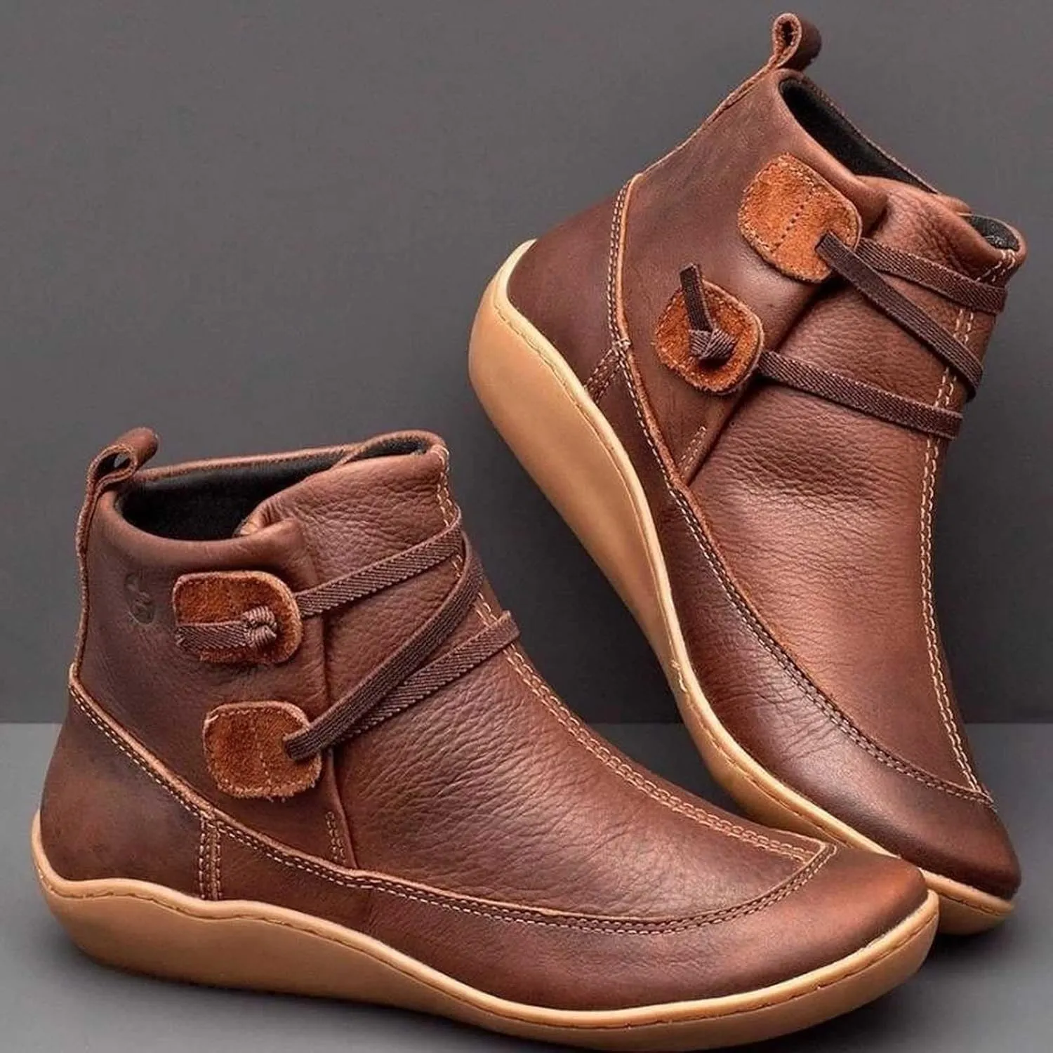 Combat Boots Womens Ankle Platform Booties for Women Work Boots for Men Flat Boot Laces Flat Heel Closed Toe Slip on Pointed Toe Chunky Stacked Heel
