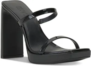 Cufflinks Inc. INC Womens Denim Faux Leather Slip On Pumps Black 10 Medium (B,M)