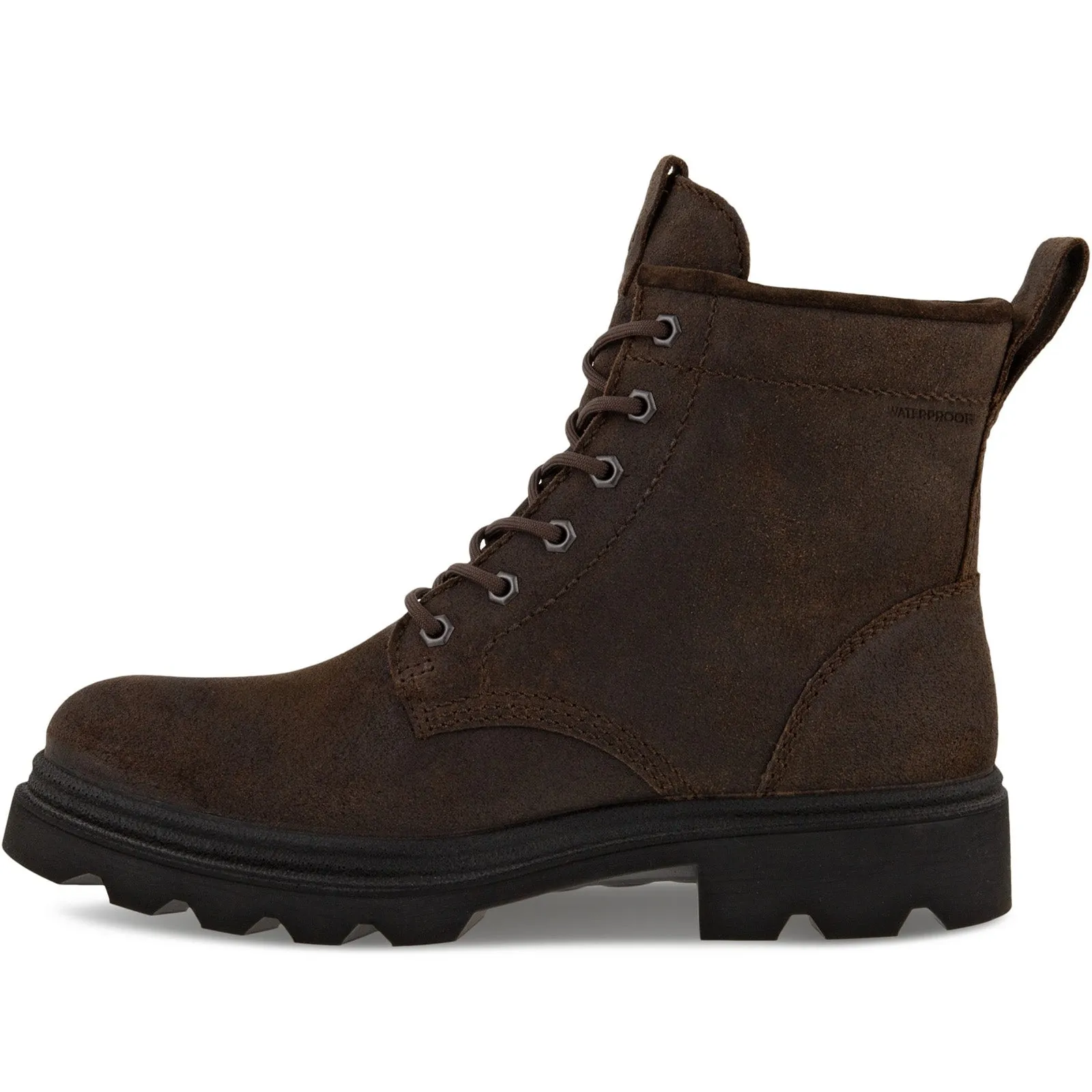 ECCO Mens Grainer 6IN Leather Waterproof Lace Up Boots