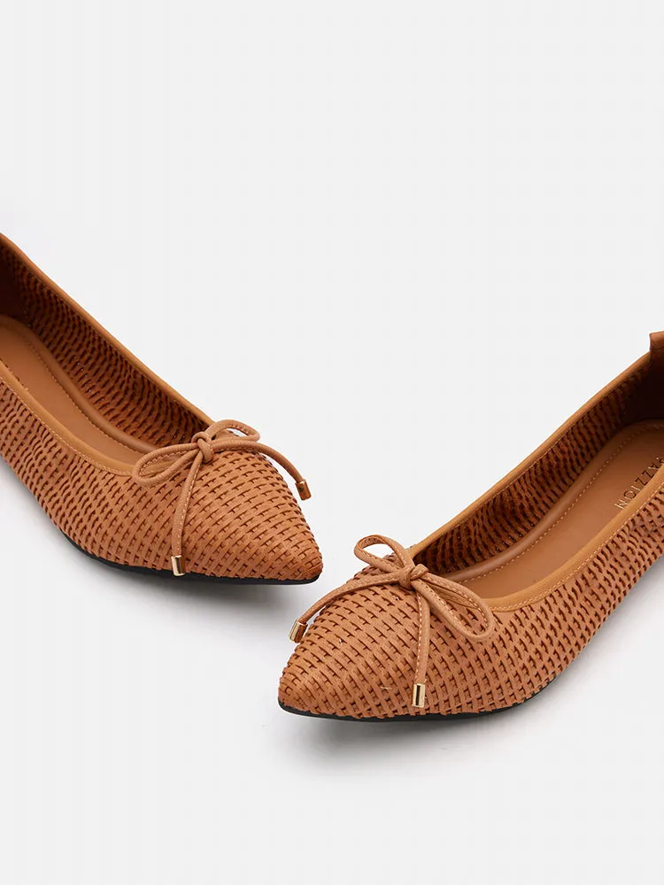 Eliza Weaved Bow Flats