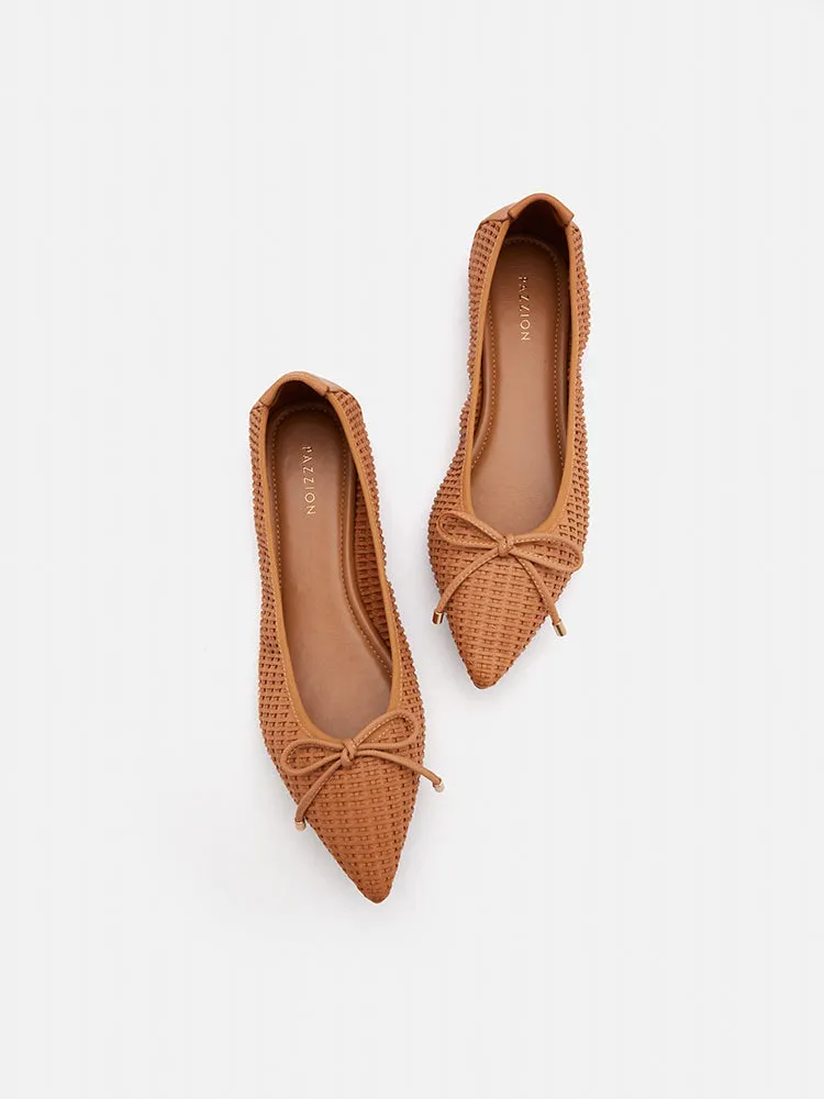 Eliza Weaved Bow Flats