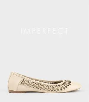 EMINA Woven Detail Ballet in Beige