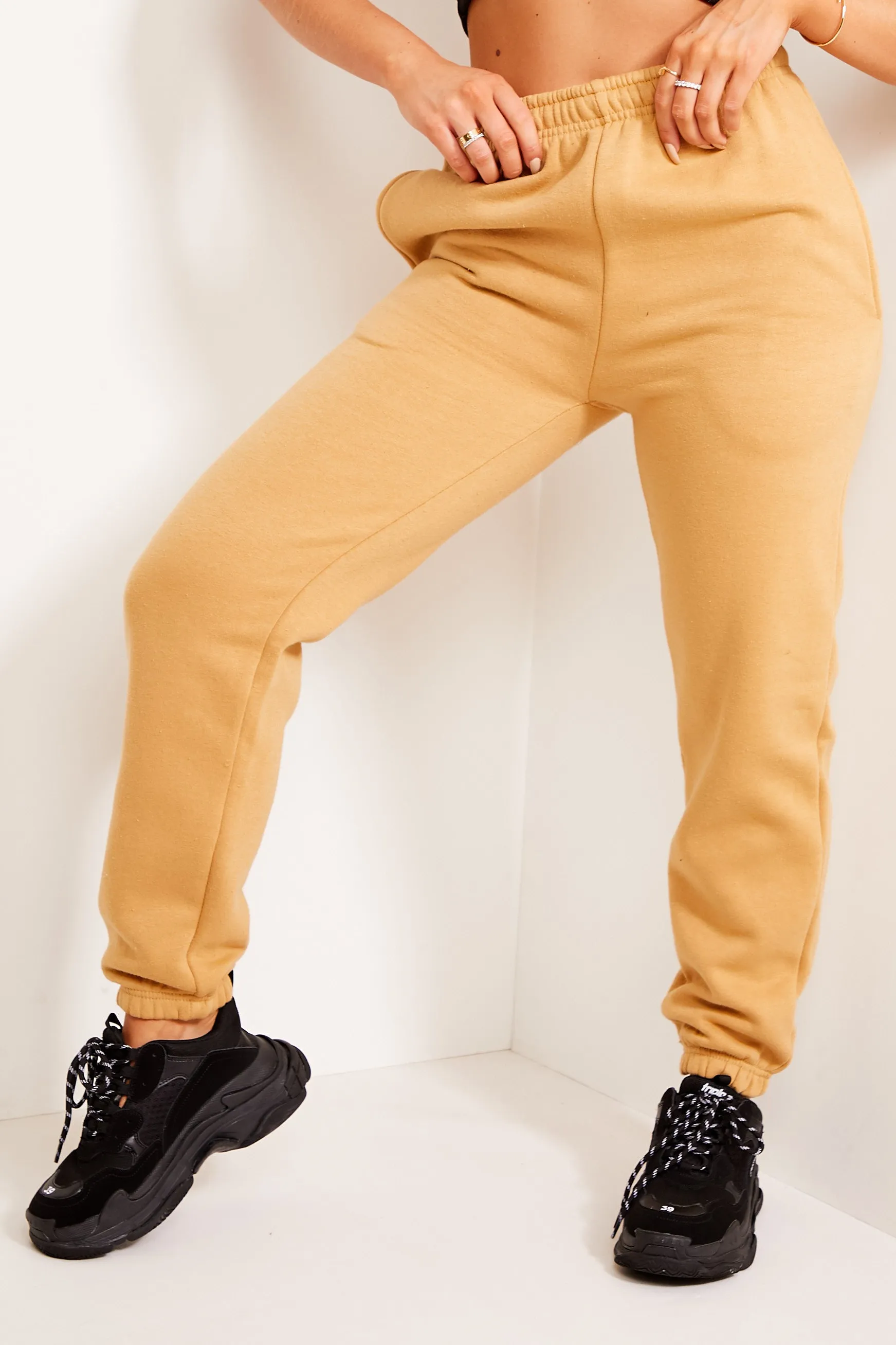 Gabriella Beige Oversized Comfy Joggers