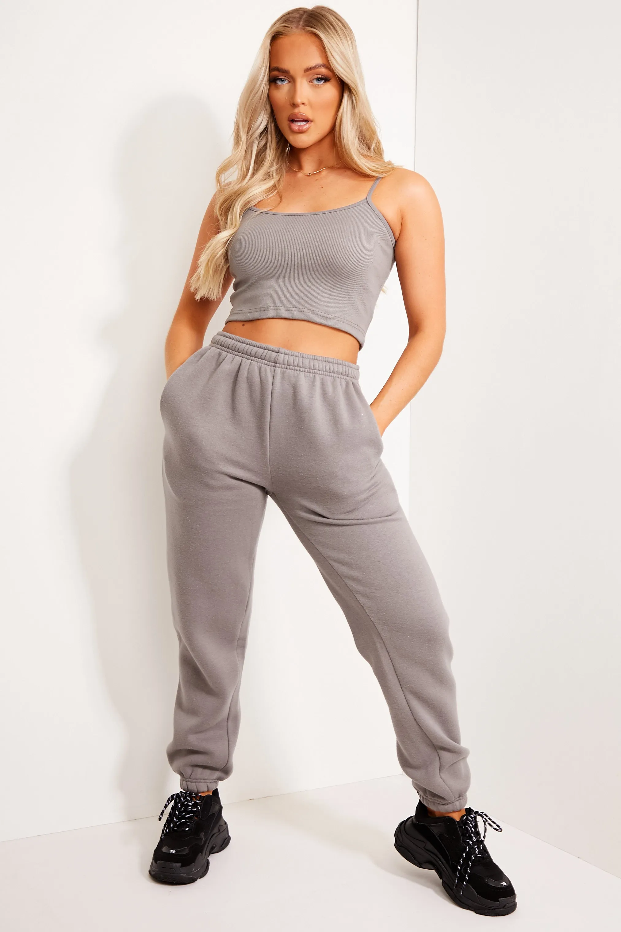 Gabriella Dark Grey Oversized Comfy Joggers