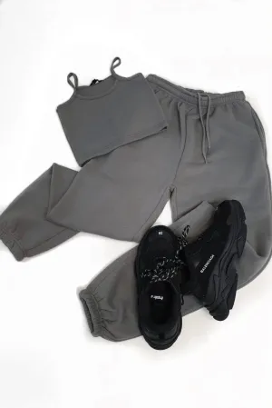 Gabriella Dark Grey Oversized Comfy Joggers