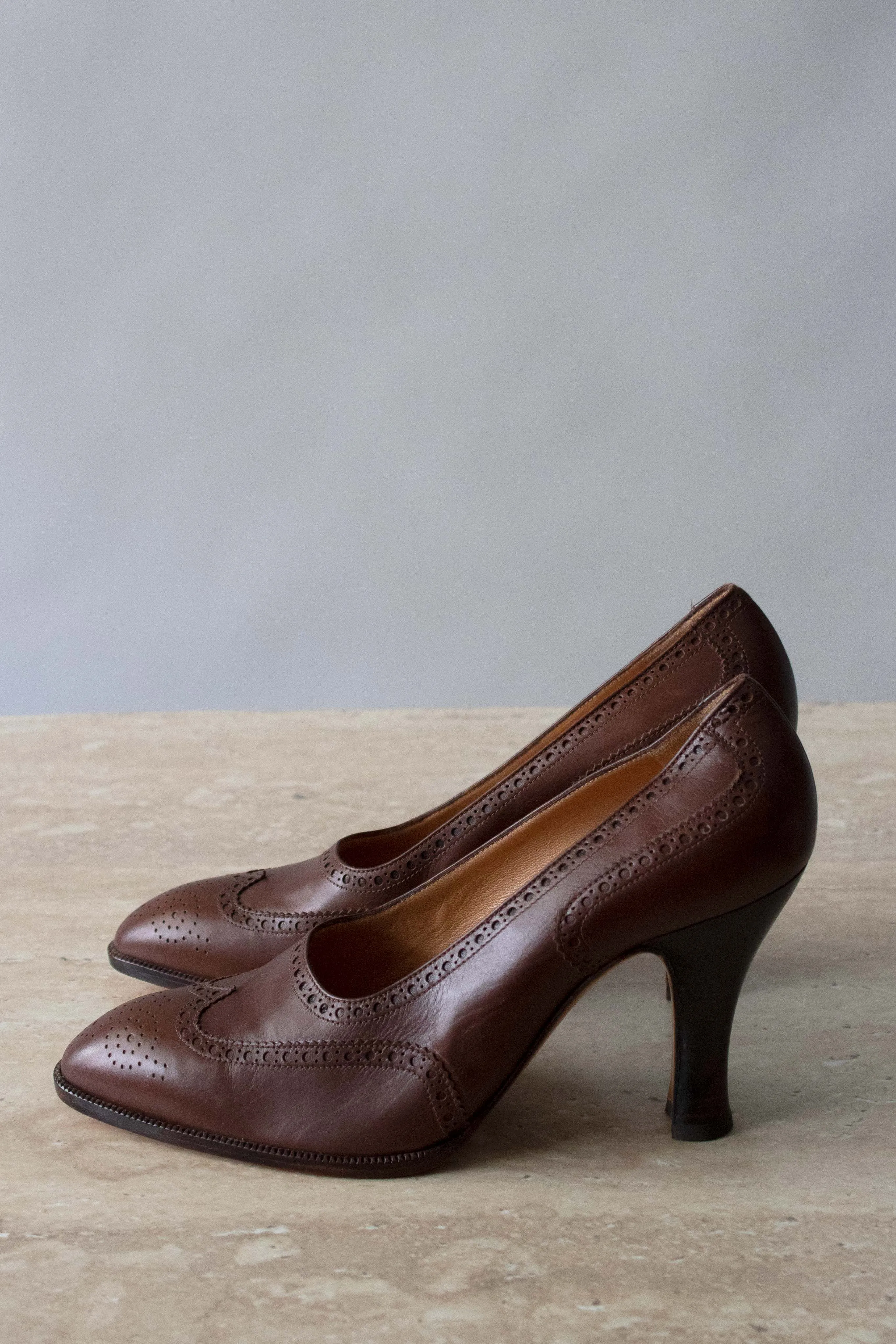 Hermes Brown Leather Heels