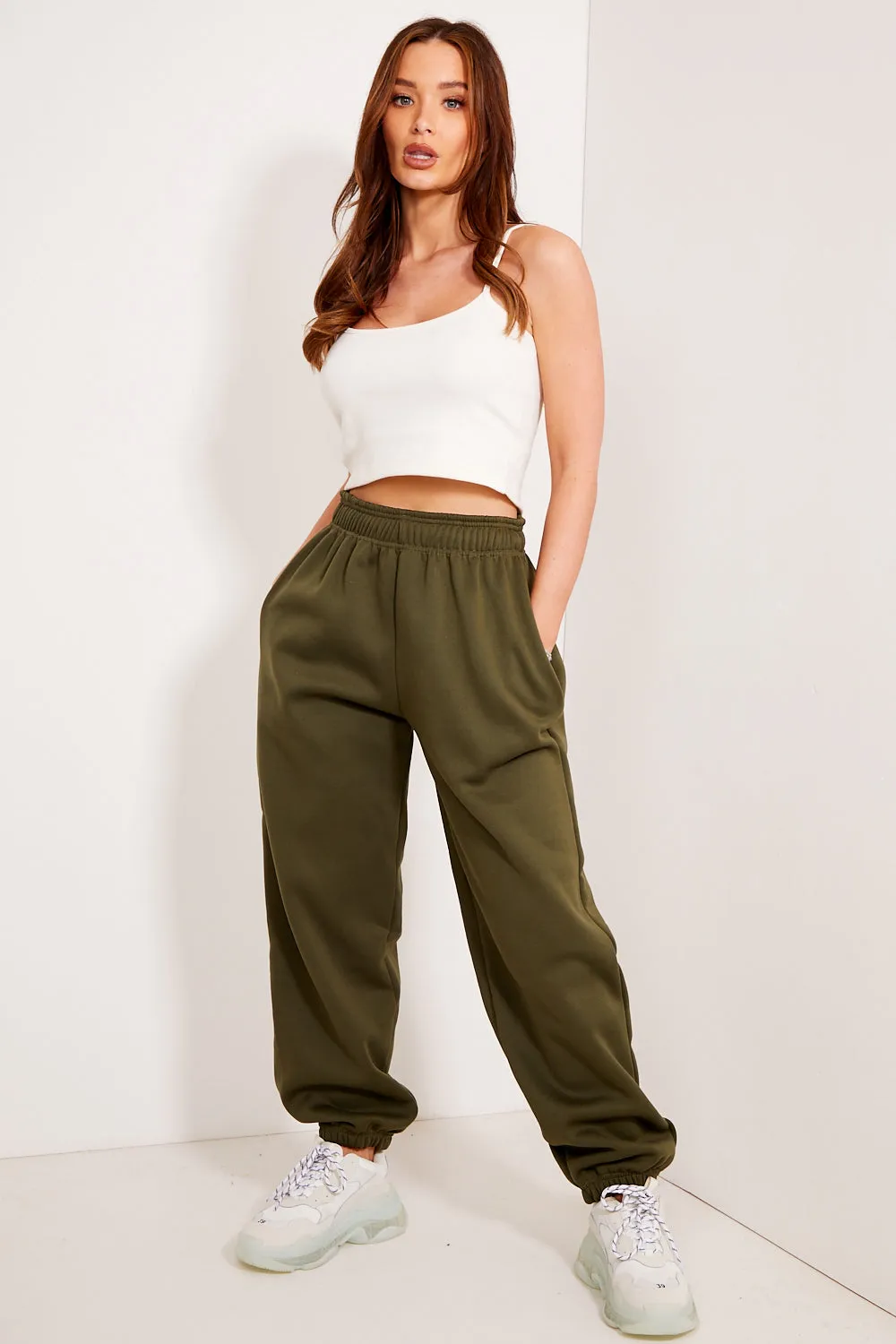 Khaki Oversized Casual Joggers