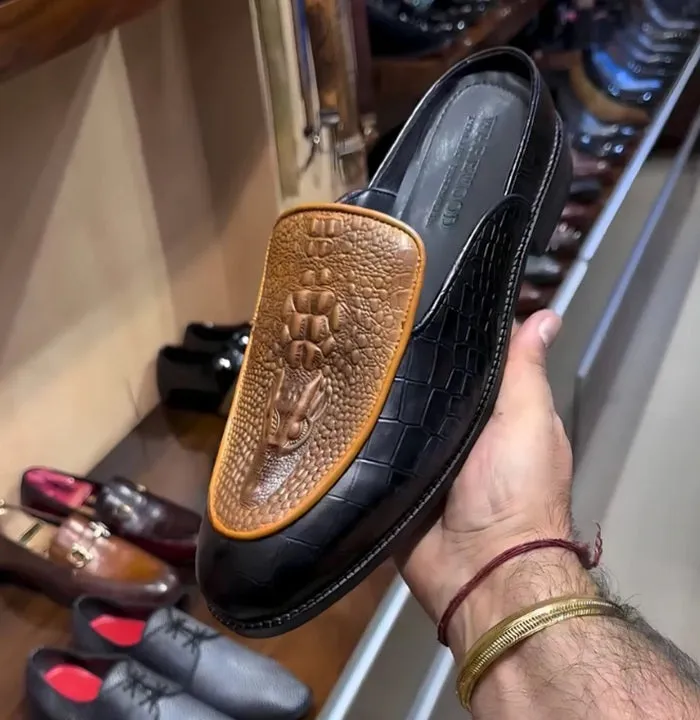 Limited Edition Crocodile Scaled Mules