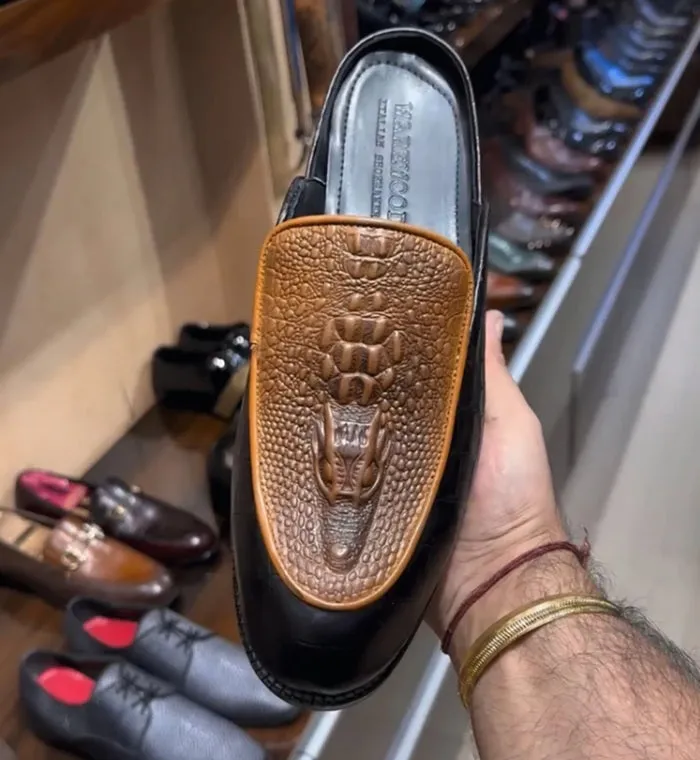 Limited Edition Crocodile Scaled Mules