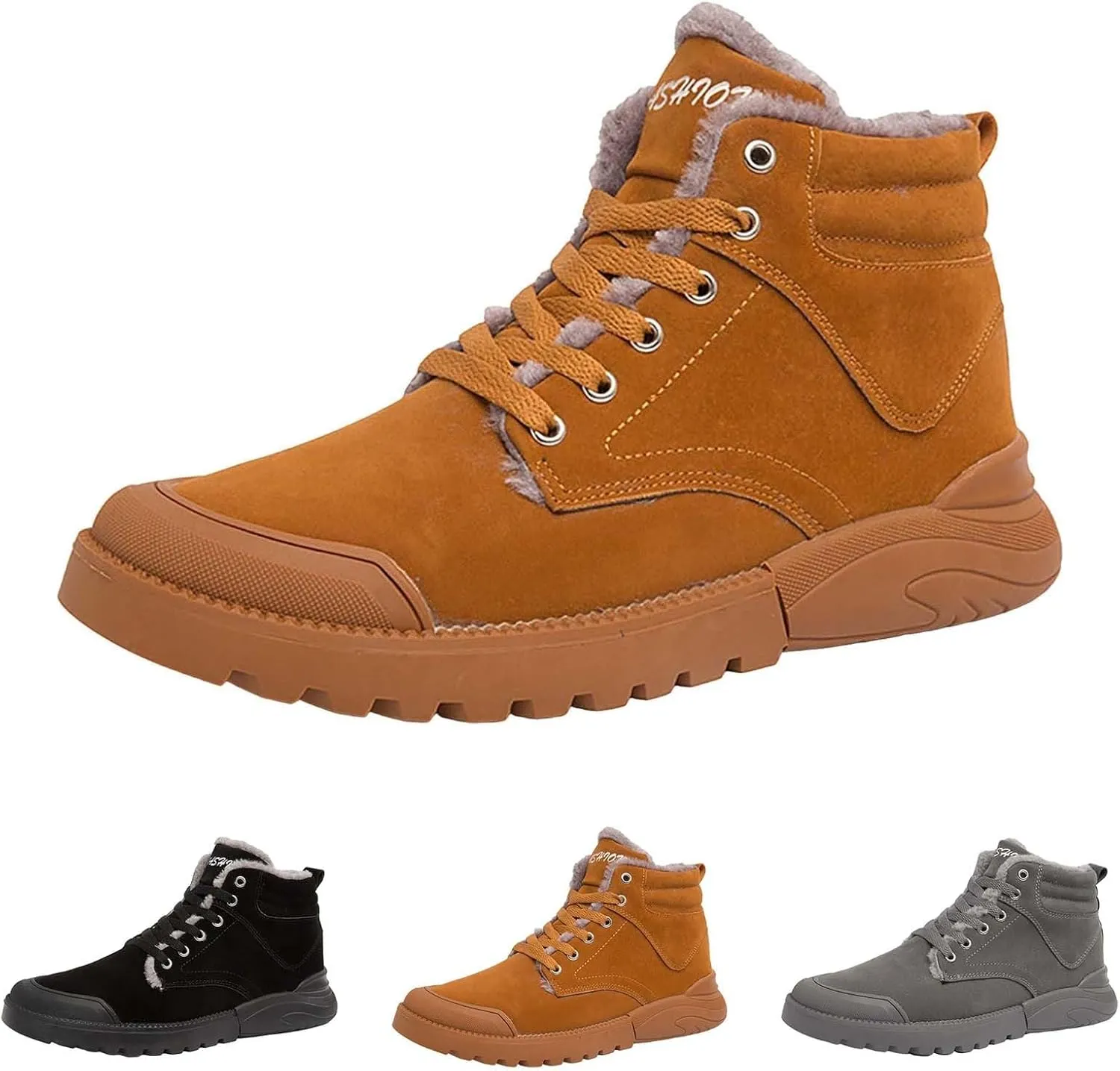 Men Work Boots Non Steel Toe Hiking Sneakers Warm Ankle Womens Safety Toe Shoes Wide Width Platform Sneakers Lightweight Safety Hike Grounded Footwear