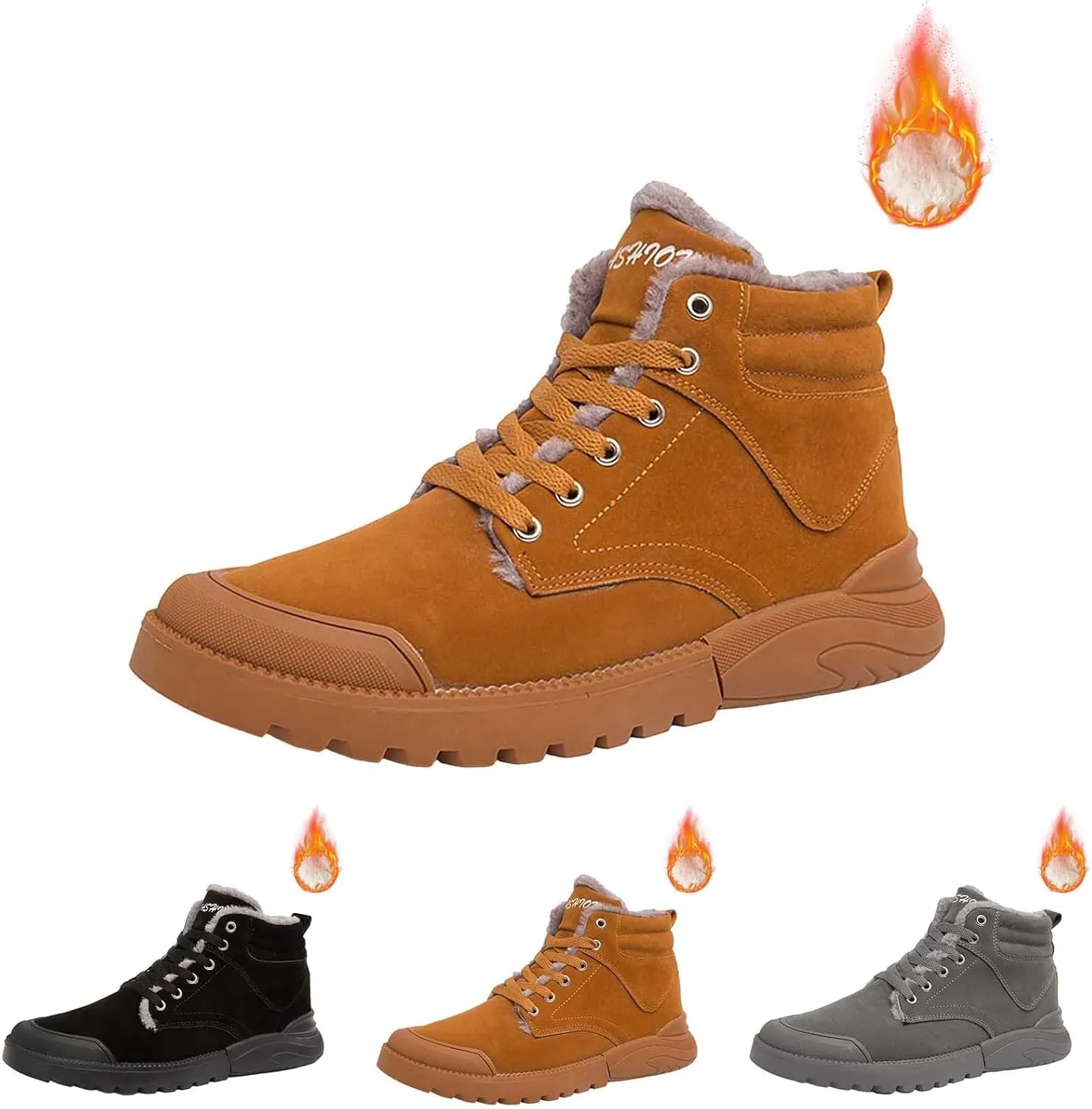 Men Work Boots Non Steel Toe Hiking Sneakers Warm Ankle Womens Safety Toe Shoes Wide Width Platform Sneakers Lightweight Safety Hike Grounded Footwear