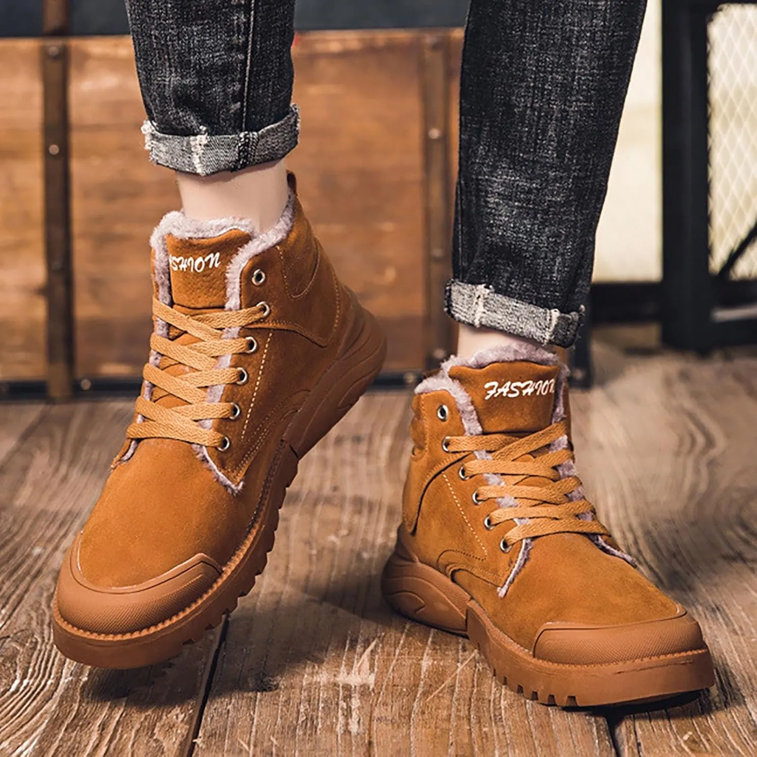 Men Work Boots Non Steel Toe Hiking Sneakers Warm Ankle Womens Safety Toe Shoes Wide Width Platform Sneakers Lightweight Safety Hike Grounded Footwear