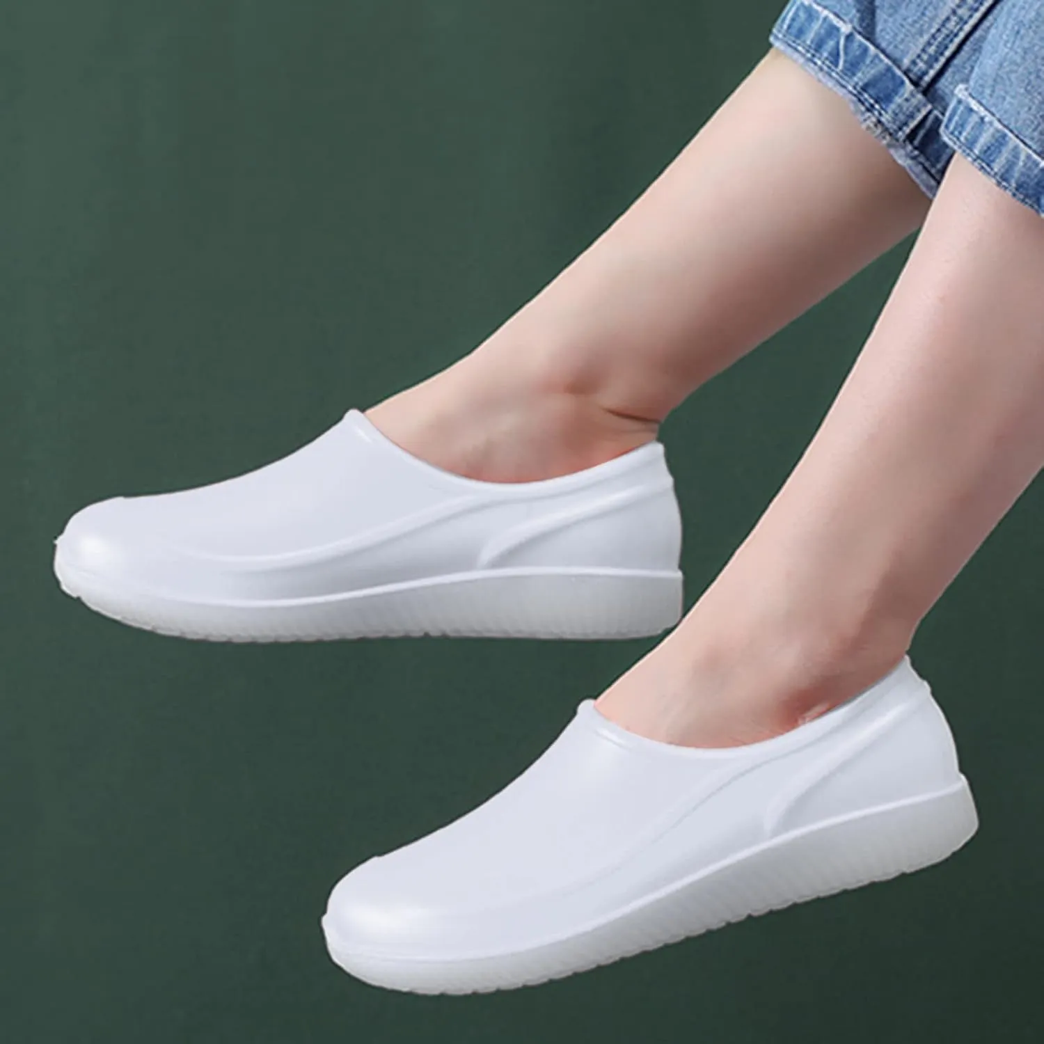 Men's Short Rain Boots Waterproof Shoes Rubber Boots Lightweight Rain Shoes Non-slip Fishing Boots for Gardening