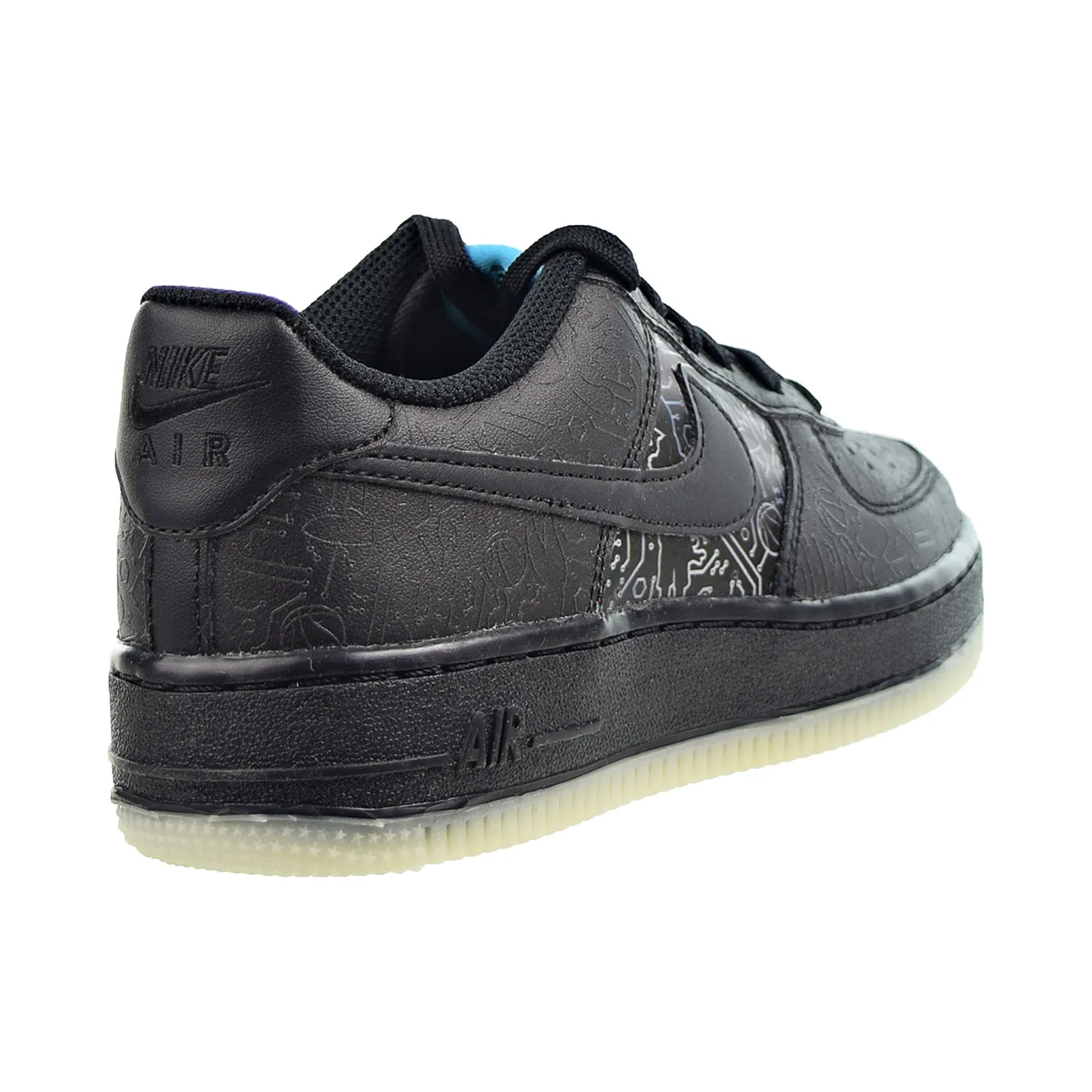 Nike Air Force 1 "Computer Chip" Space Jam (GS) Big Kids' Shoes Black-Blue Fury