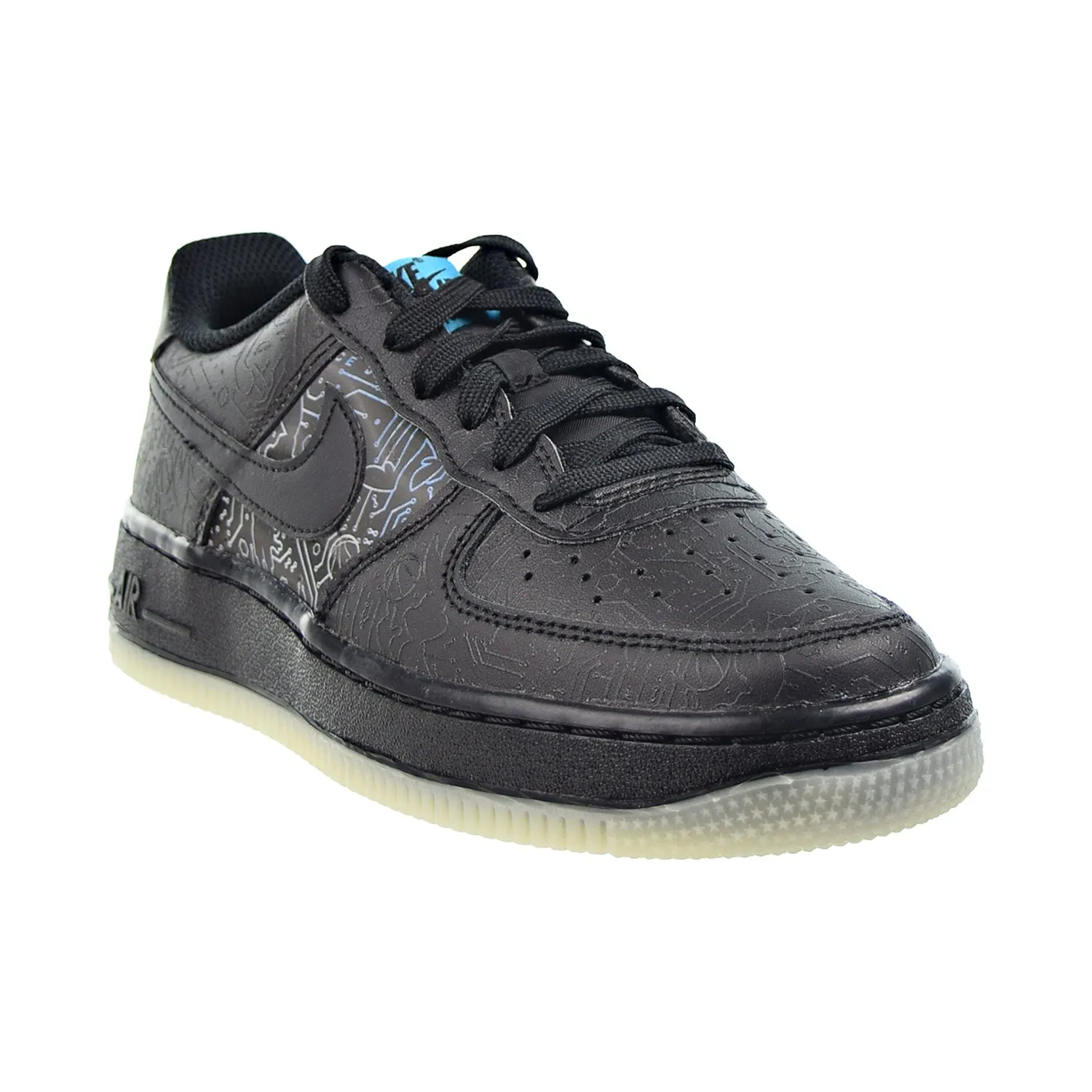 Nike Air Force 1 "Computer Chip" Space Jam (GS) Big Kids' Shoes Black-Blue Fury
