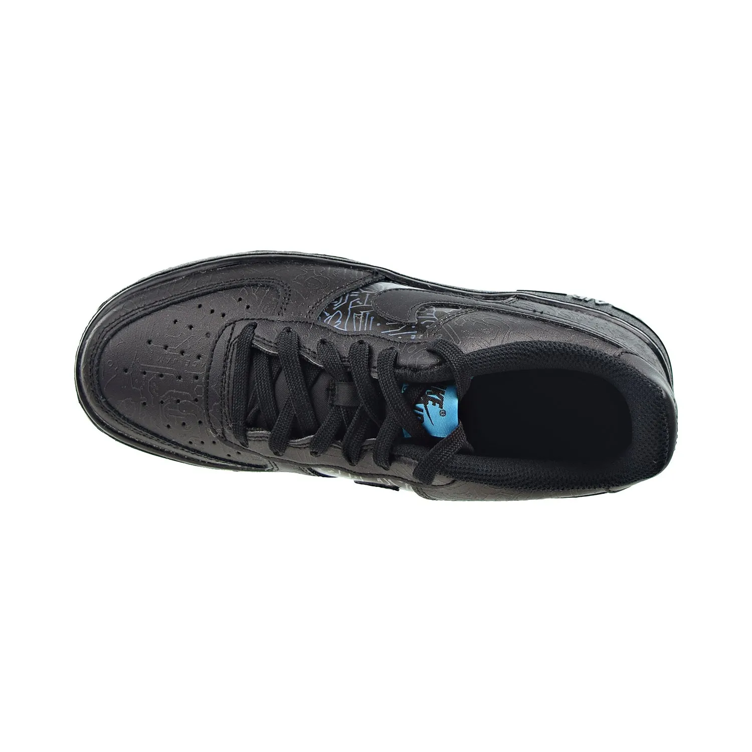 Nike Air Force 1 "Computer Chip" Space Jam (GS) Big Kids' Shoes Black-Blue Fury