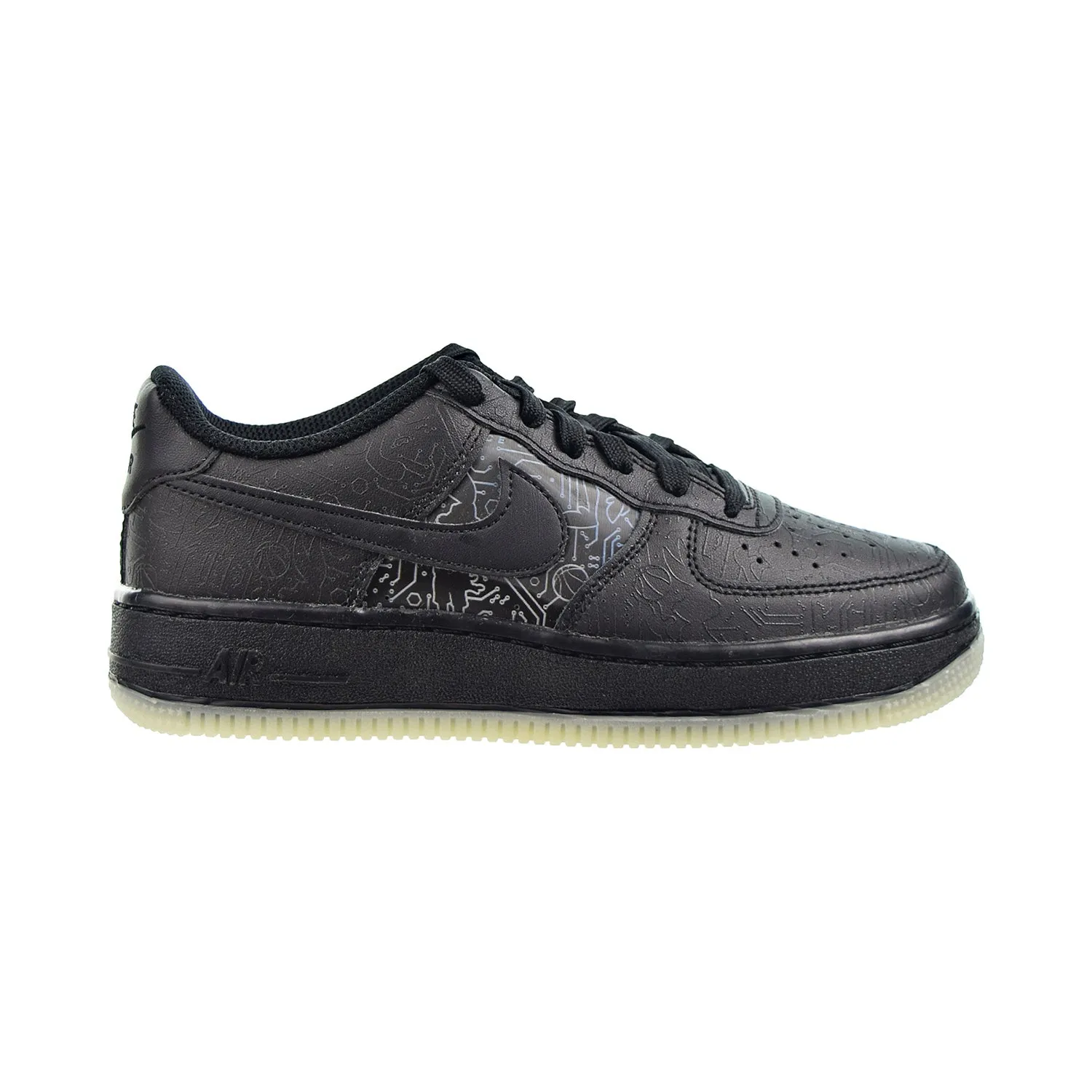 Nike Air Force 1 "Computer Chip" Space Jam (GS) Big Kids' Shoes Black-Blue Fury