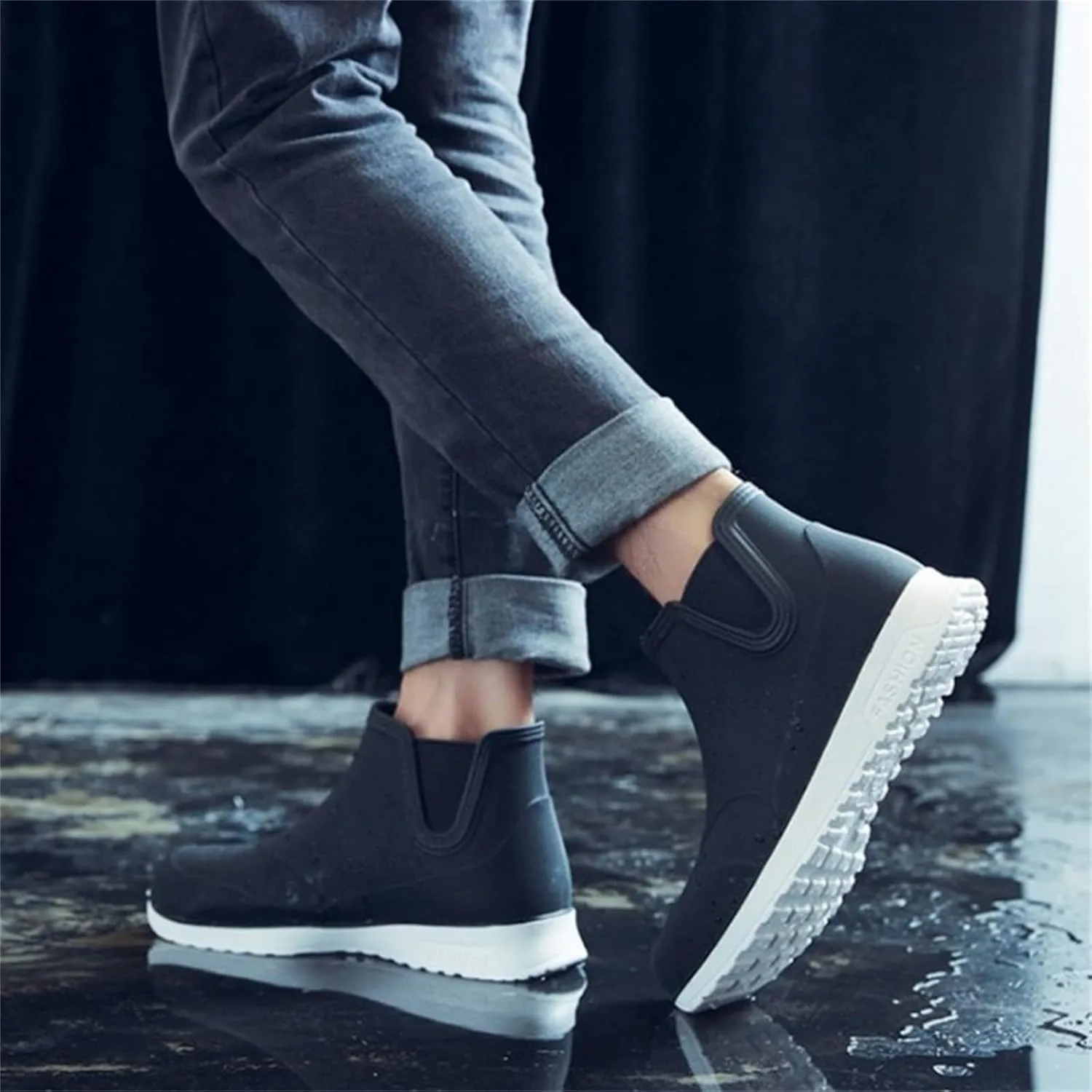 Rain Boots Women Comfortable Mens Grounded Footwear Booties Black Orthopedic Barefoot Shoes Rain Boots for Women and Men, Waterproof Rubber Women Winter Boots
