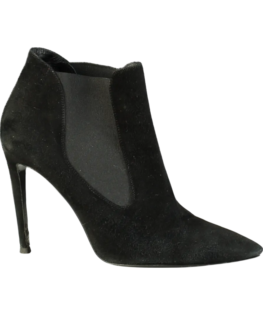 Ralph Lauren Black Suede Pointed Boot Heels UK 8 EU 41 