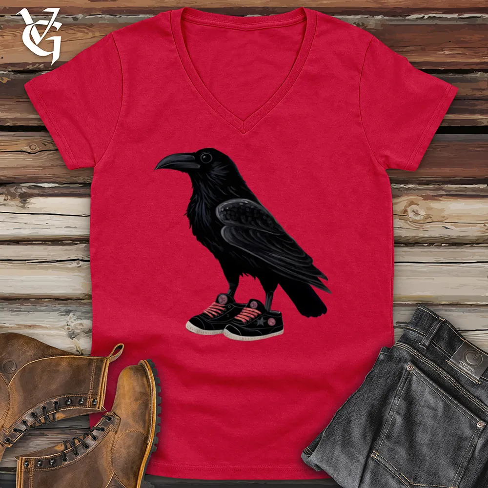Raven Wearing Sneakers Softstyle V-Neck