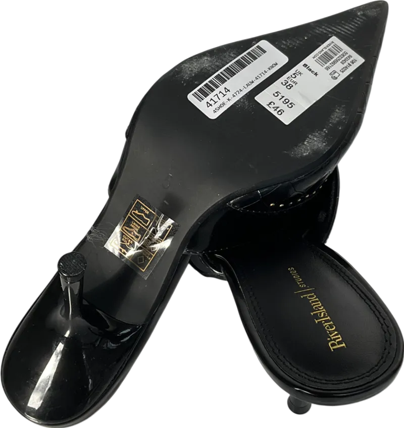 River Island Black Pointed Slip On Heels UK 5 EU 38 