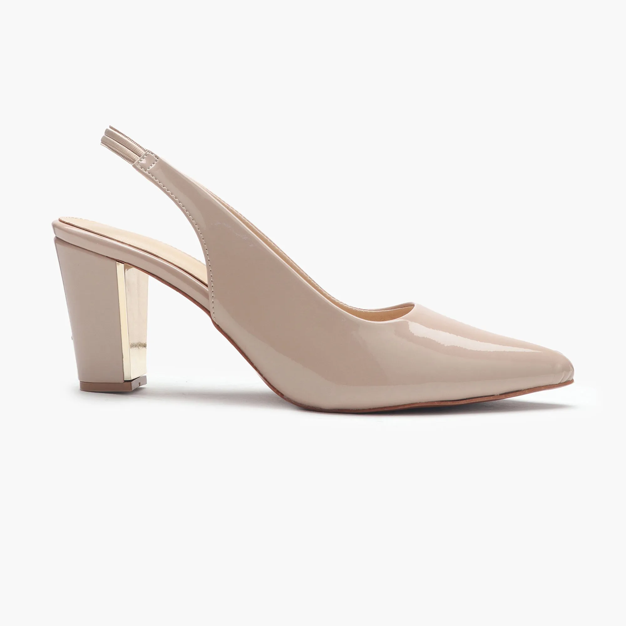 Slingback Patent Pumps