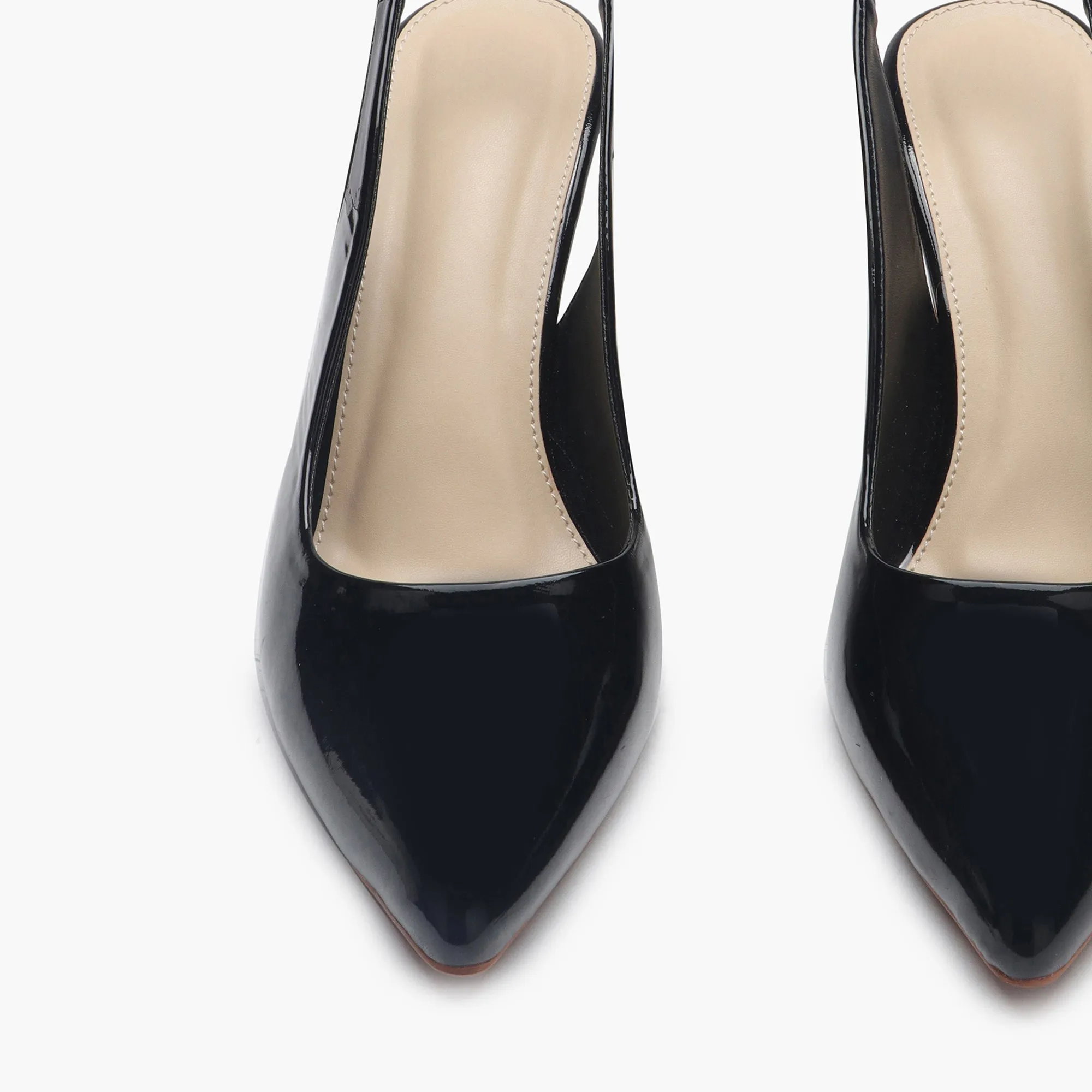Slingback Patent Pumps
