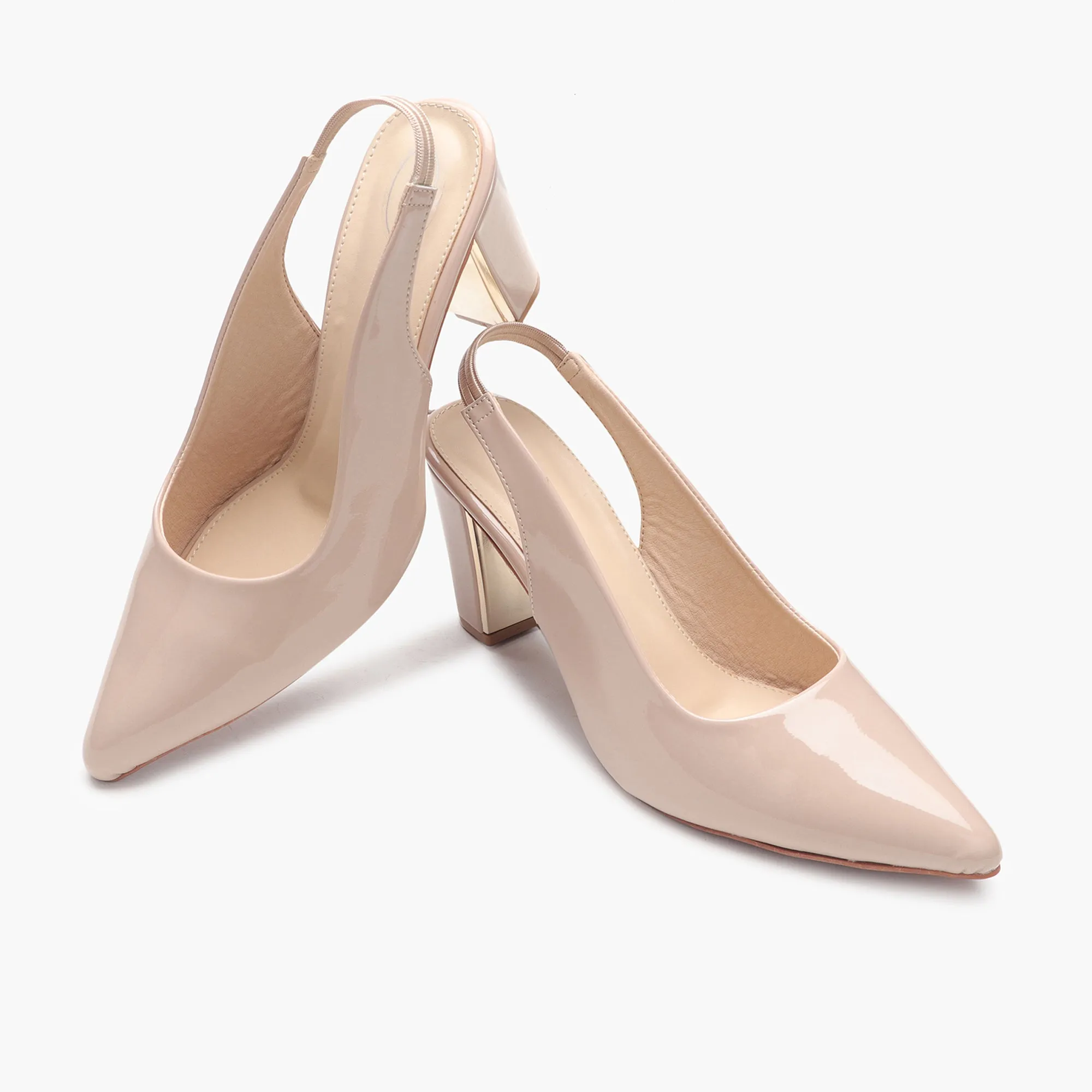 Slingback Patent Pumps
