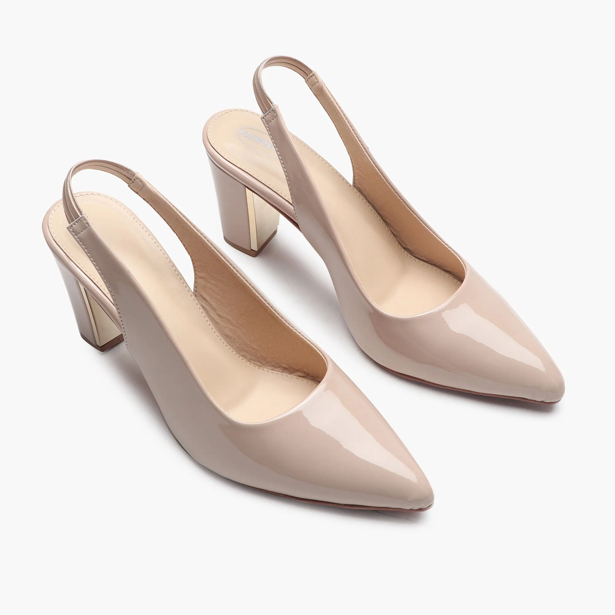 Slingback Patent Pumps