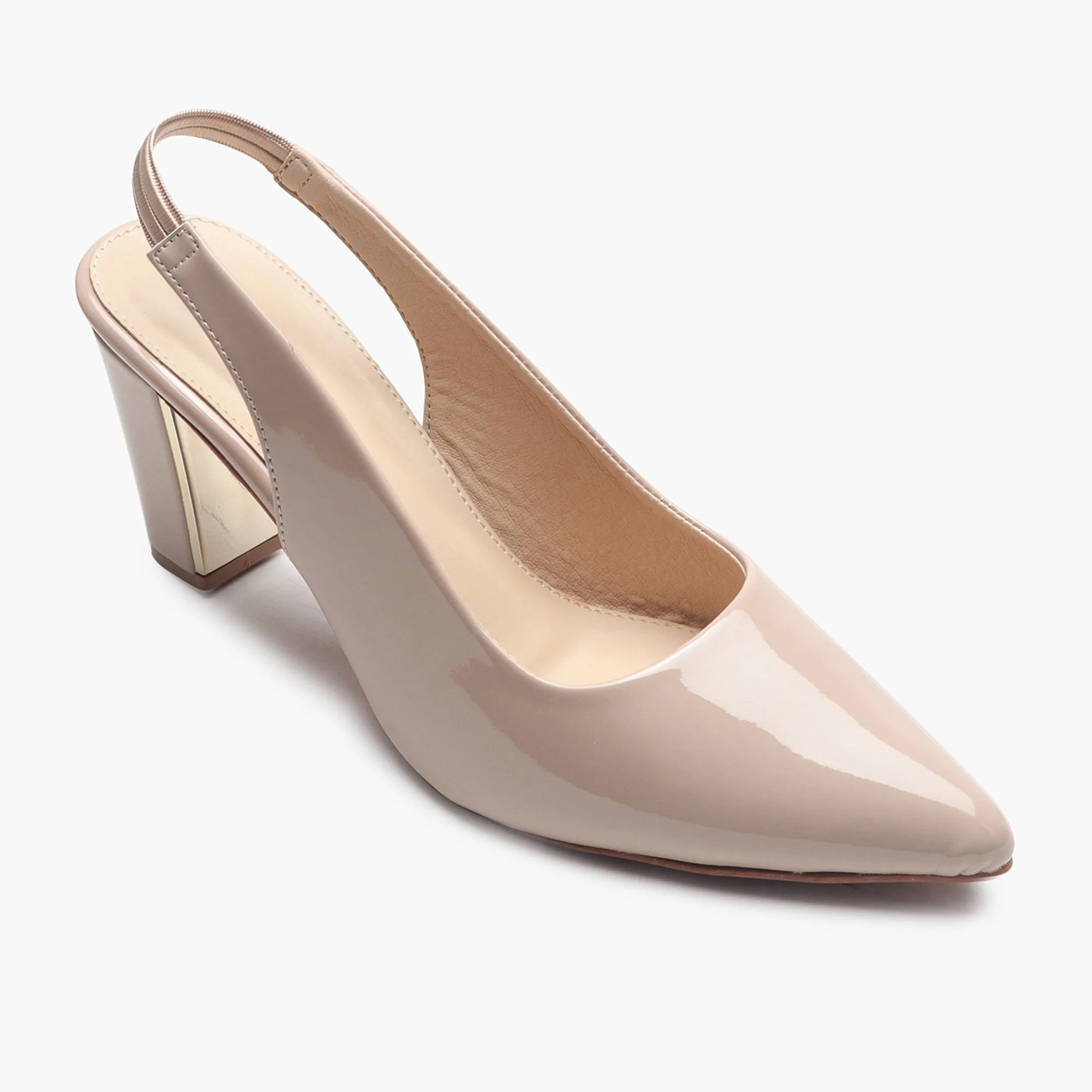 Slingback Patent Pumps