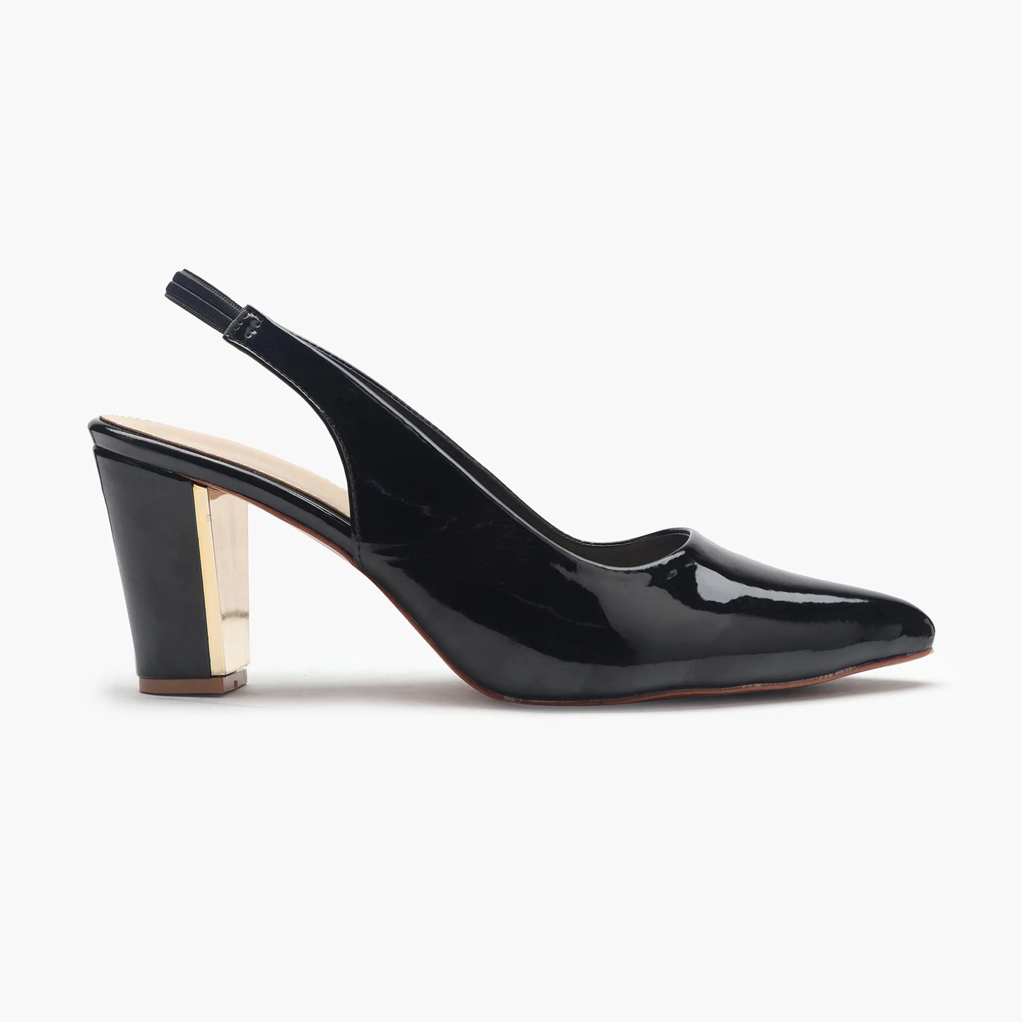 Slingback Patent Pumps