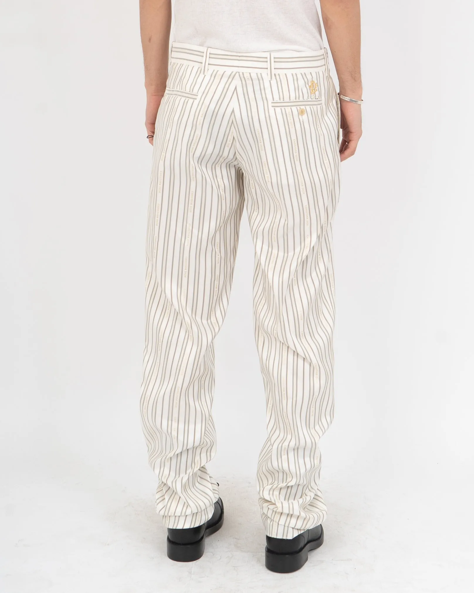 SS19 Christian Dior Logo Silk Trousers