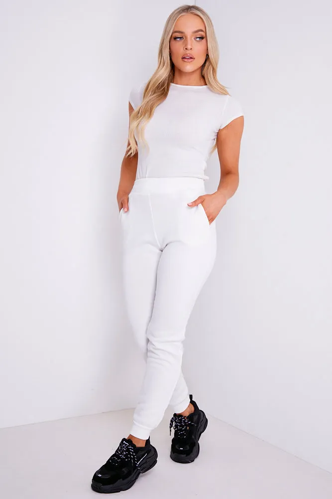 White Slim Fit Joggers