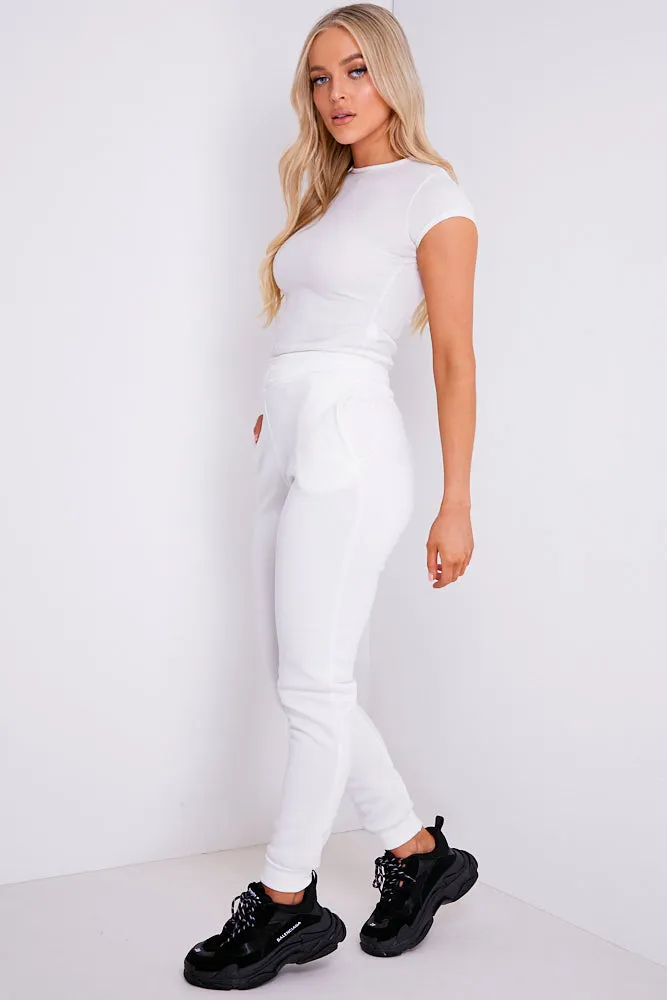 White Slim Fit Joggers