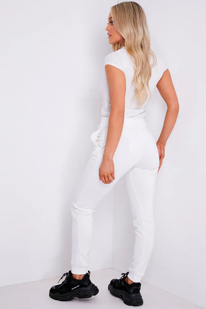 White Slim Fit Joggers