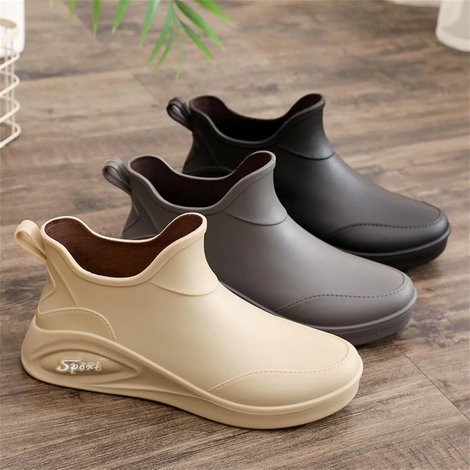 Women's Ankle Rain Boots Waterproof Chelsea Rubber Rain Boots Women Short Garden Anti Slip Outdoor Work Shoes