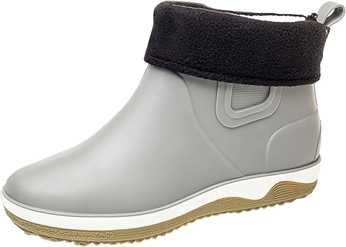 Womens Rain Boots Waterproof Fur Lined Mens Grounded Footwear Boots Ankle Booties Heels Slip On Barefoot Shoes Slip On Non-Slip Rubber Waterproof Wide Calf Boots